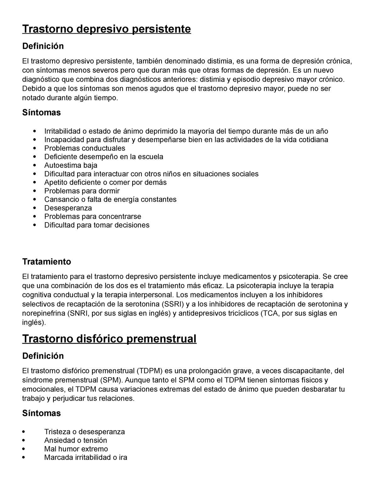 Tipos De Depresion Psco 93 Ulatina Trastorno Depresivo Persistente El Studocu