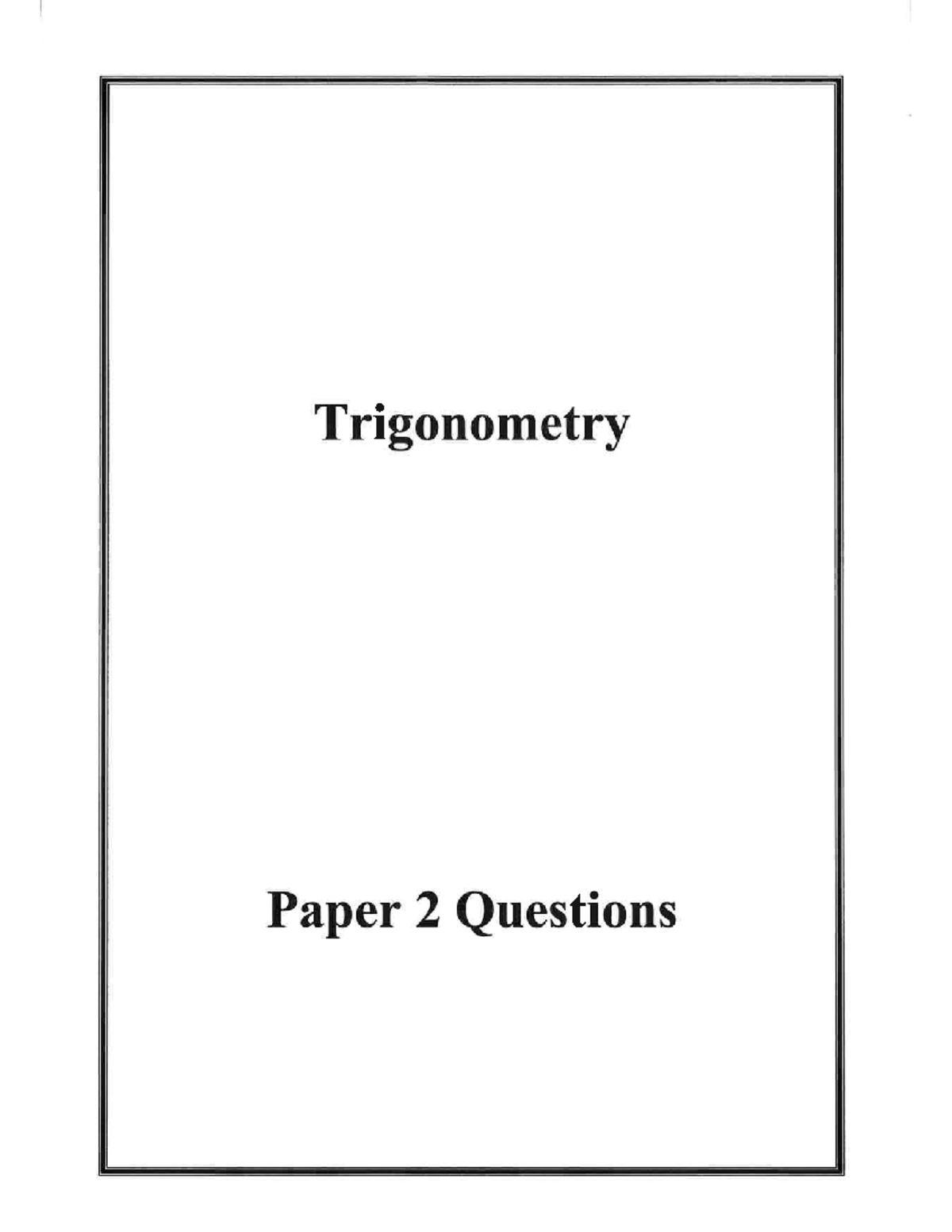 Trigonometry Paper 2 Math Mata Kuliah Studocu Trigonometry Paper 2 Math Mata Kuliah Studocu