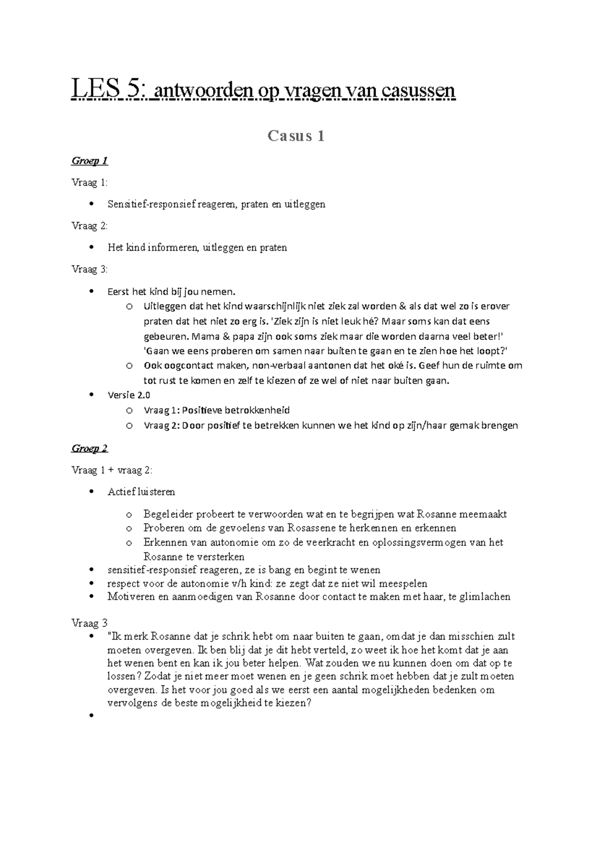 LES 5 Antwoorden Op Vragen Van Casussen - LES 5: Antwoorden Op Vragen ...