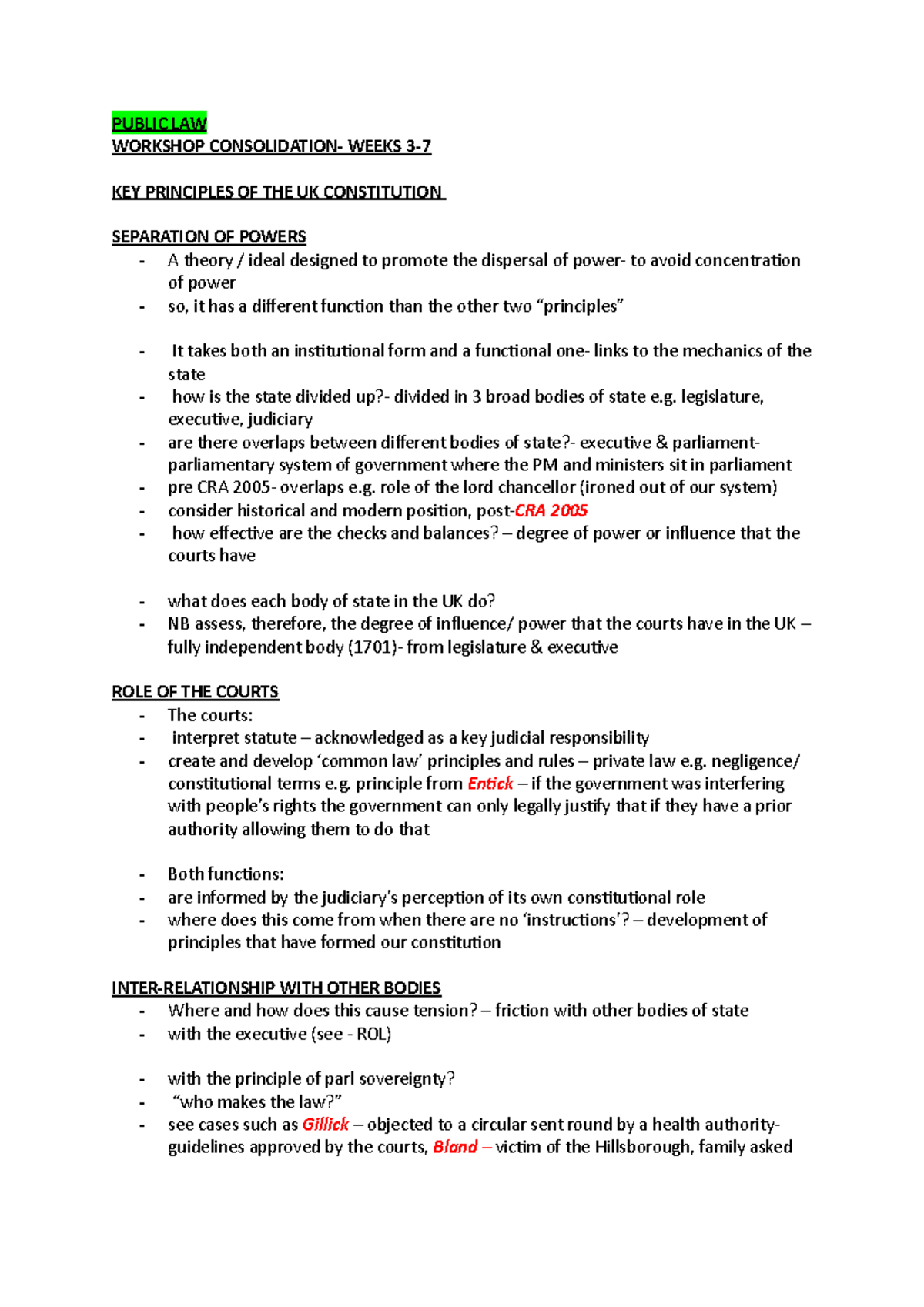 Workshop Consolidation- Weeks 3-7 - PUBLIC LAW WORKSHOP CONSOLIDATION ...