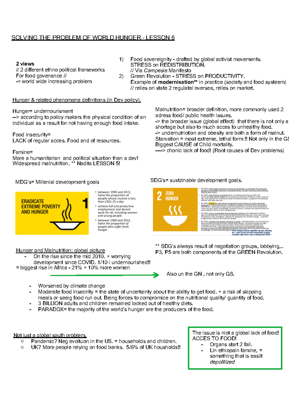 LES 6 - Solving THE Problem OF World Hunger - Lesson 6 - SOLVING THE ...
