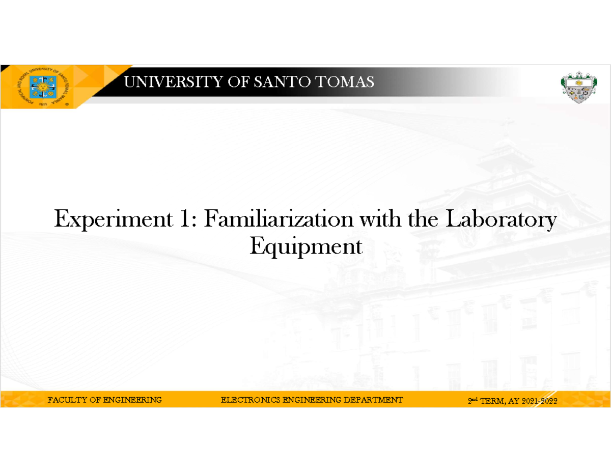 ME2612L Expt1 - lecture notes on electrical experiments - Experiment 1 ...