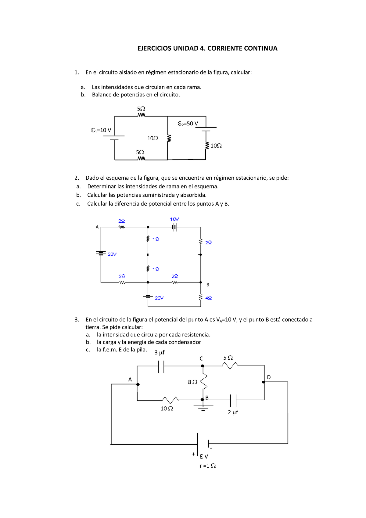 Unidad 4. Ejercicios Corriente Continua - EJERCICIOS UNIDAD 4 ...