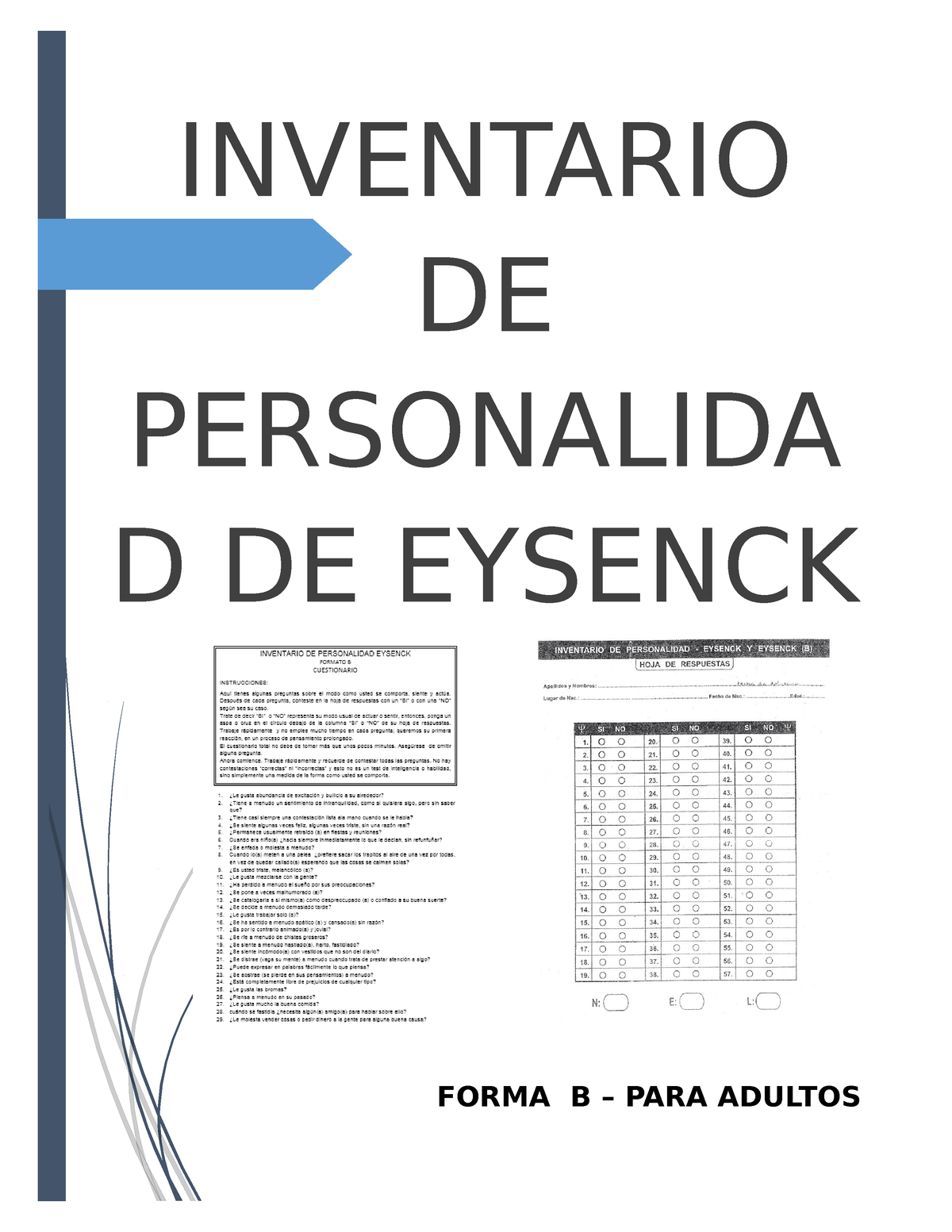 Eysenck (B)- Manual- Protocolos FULL - INVENTARIO DE PERSONALIDA D DE ...