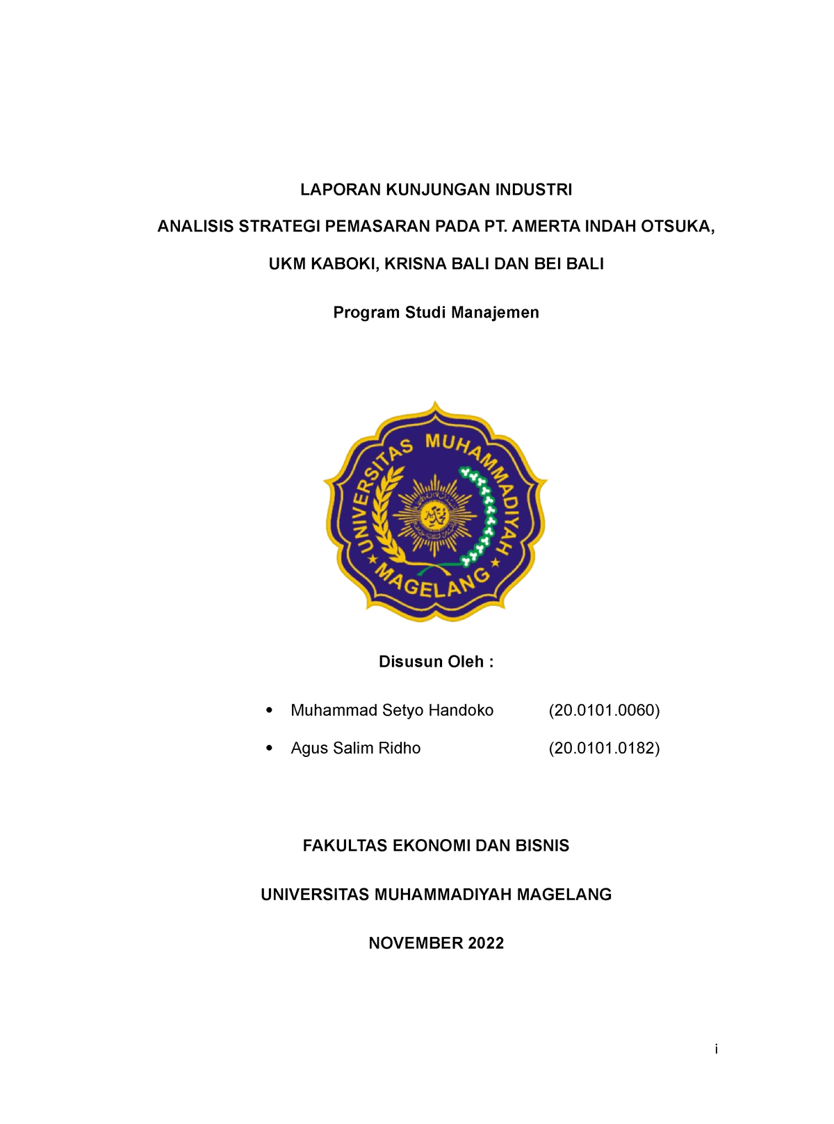 Laporan Kunjungan Industri Kelompok 14 Revisi - LAPORAN KUNJUNGAN ...