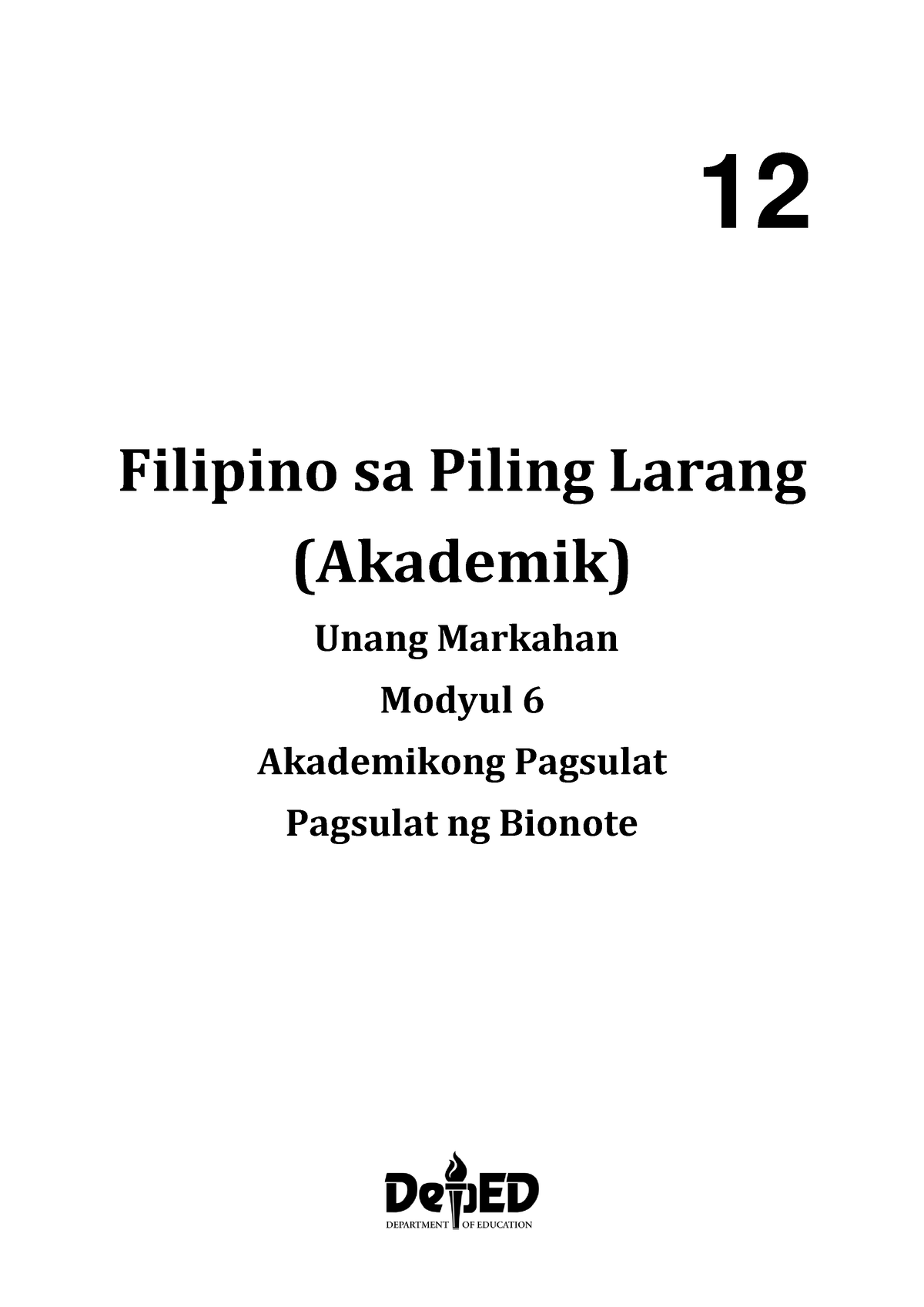 6 Q1 Piling Larang (ACAD) - 12 Filipino Sa Piling Larang (Akademik ...