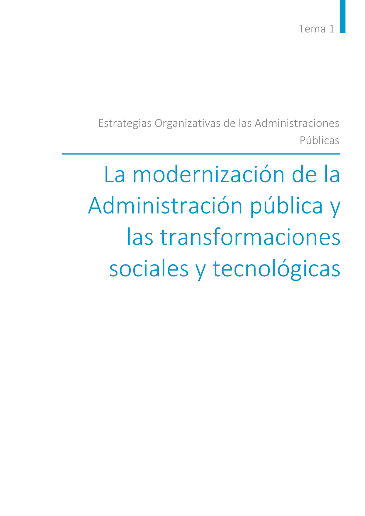 Tema1: La Modernización De La Administración Pública Y Las ...