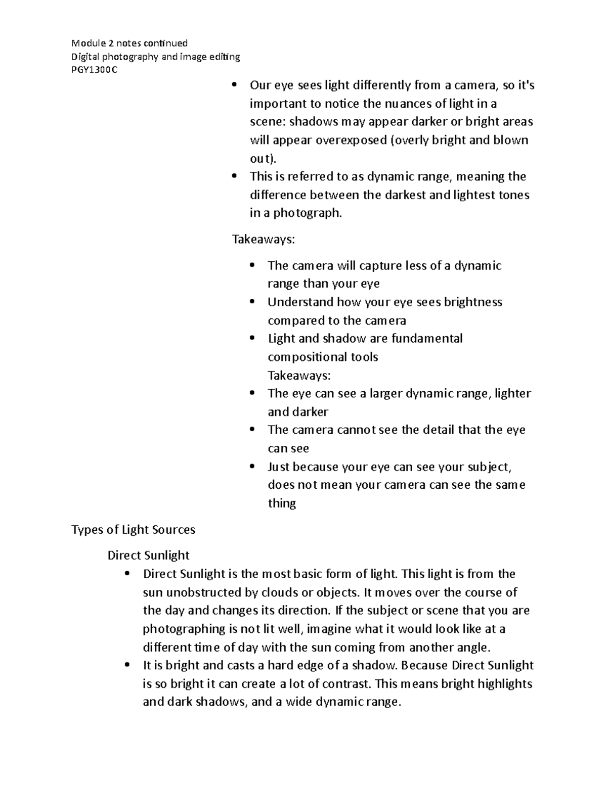 Module 02 The Importance of Photography - Module 2 notes continued ...