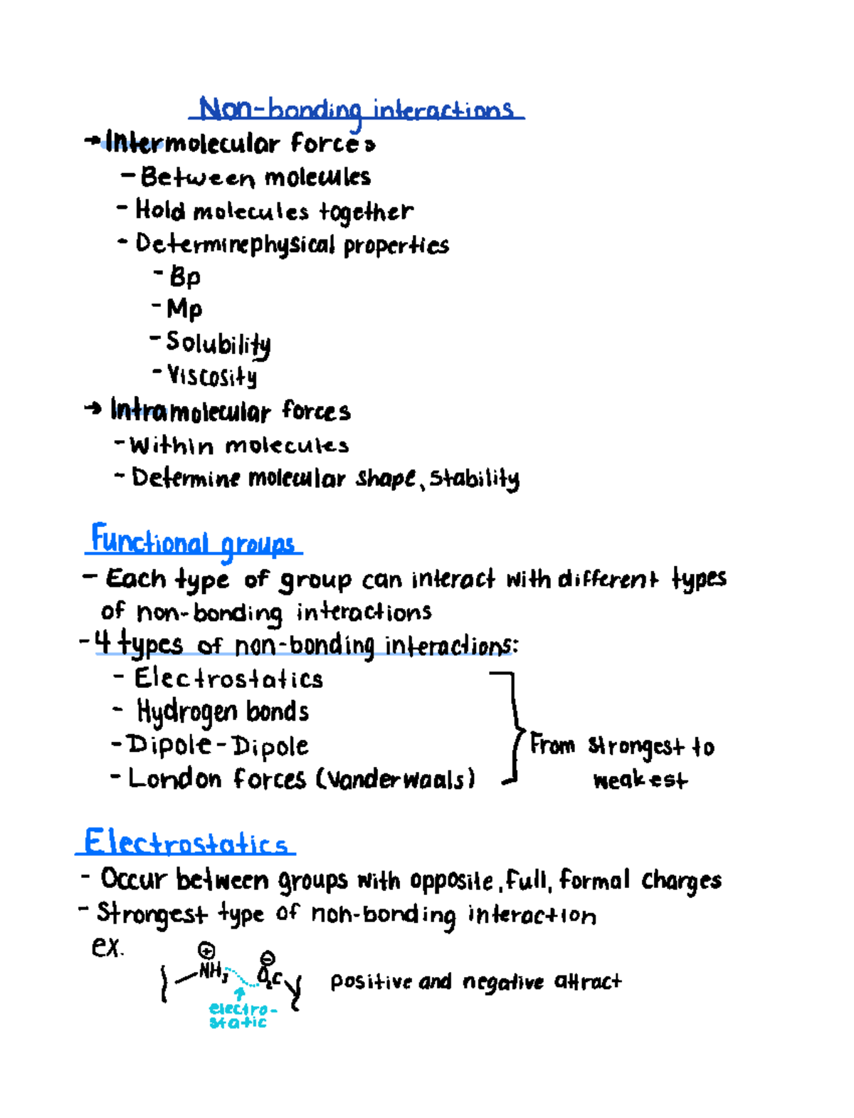 Non-covalent interactions - Non bonding interactions Intermolecular ...