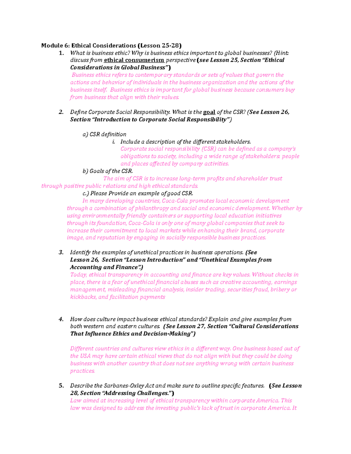 Module 6 Enhanced Study Guide Completed - Module 6: Ethical ...