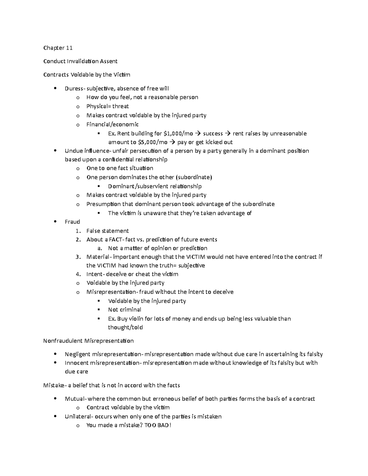 Chapter 11- Conduct Invalidating Assent - Chapter 11 Conduct ...