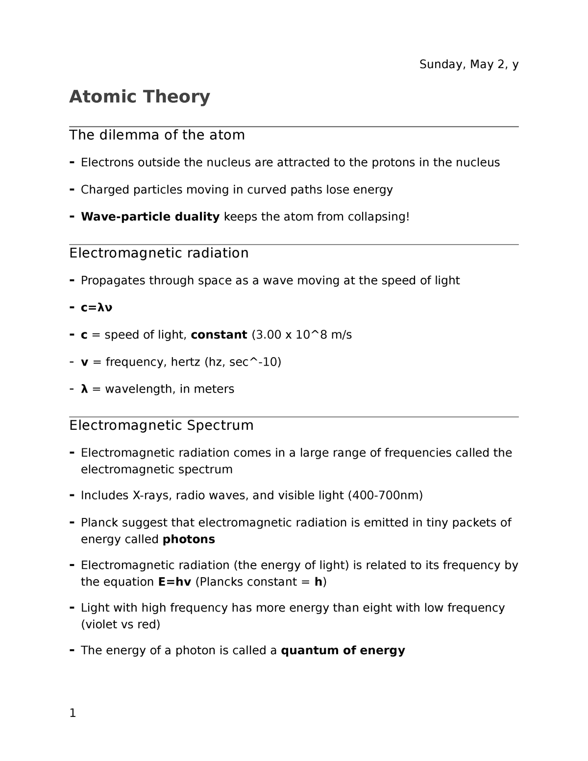 Tiny Packets Of Light Energy Are Called