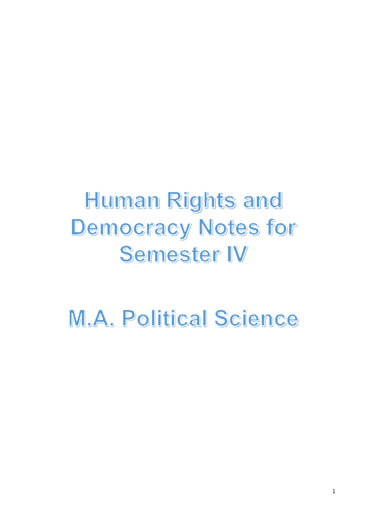 HR Updated - Summary Political science - Human Rights and Human Rights ...