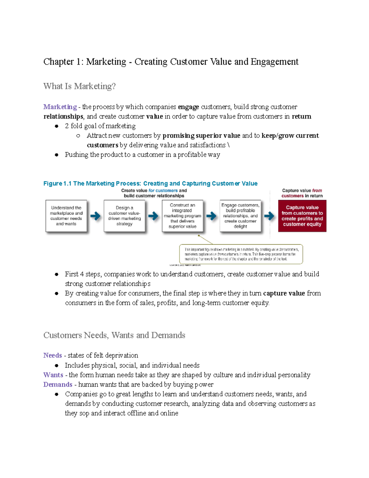 Chapter 1 Marketing - Creating Customer Value And Engagement - Chapter ...