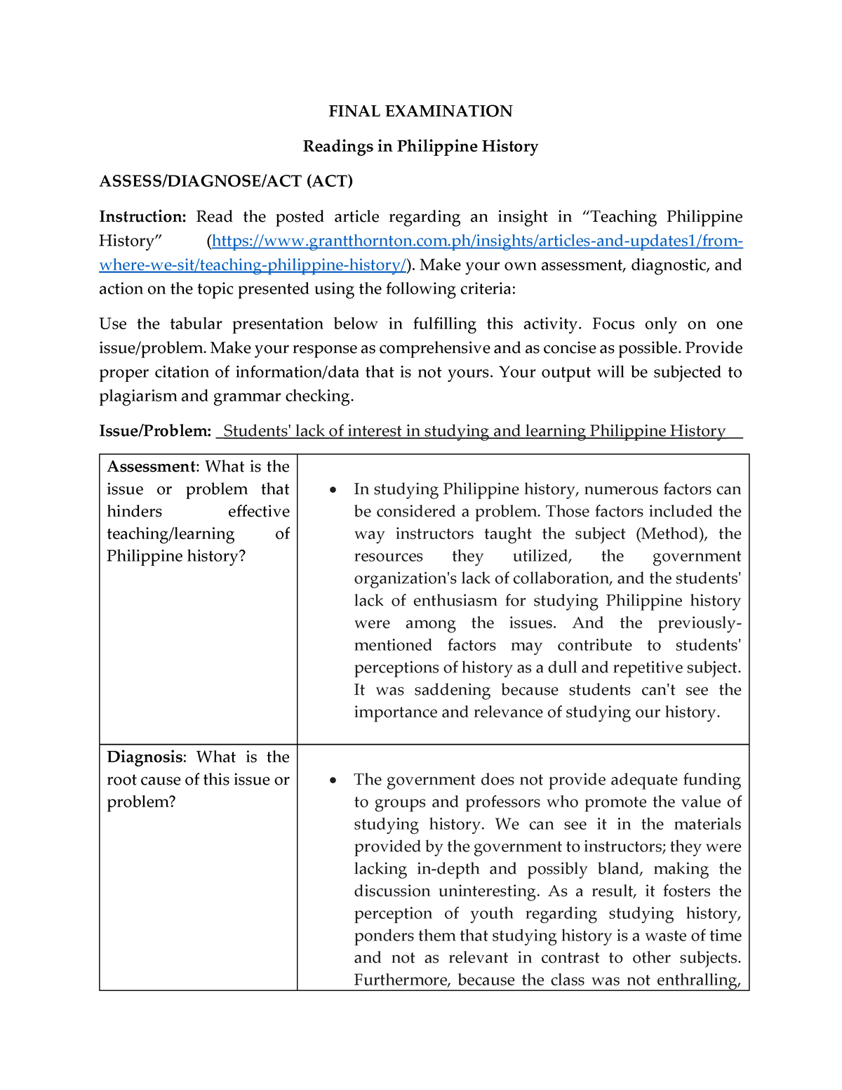 Readings In Philippine History-Activity - FINAL EXAMINATION Readings In ...