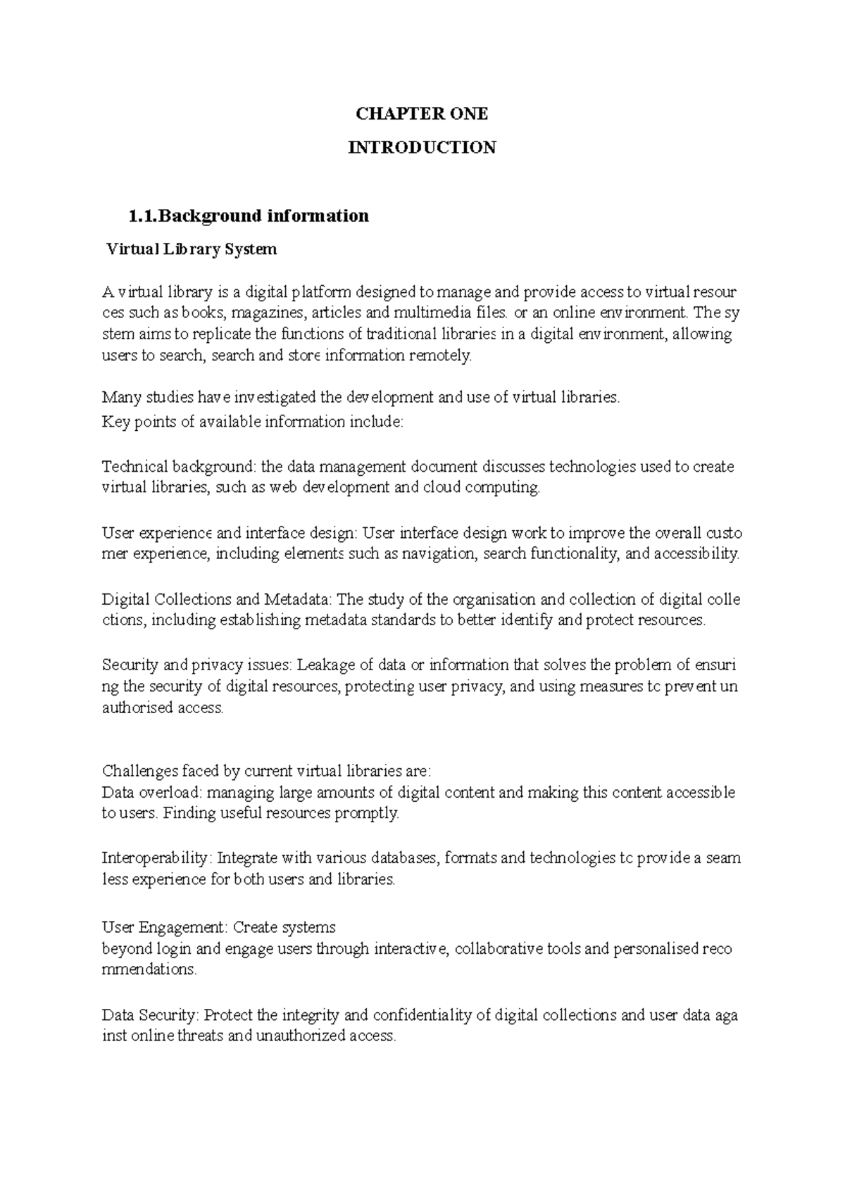 Chapter ONE-1 - Gdhgf - CHAPTER ONE INTRODUCTION 1.1 information ...