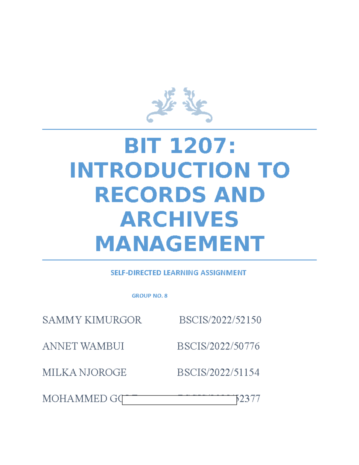 BIT 1207 - information science course - BIT 1207: INTRODUCTION TO ...
