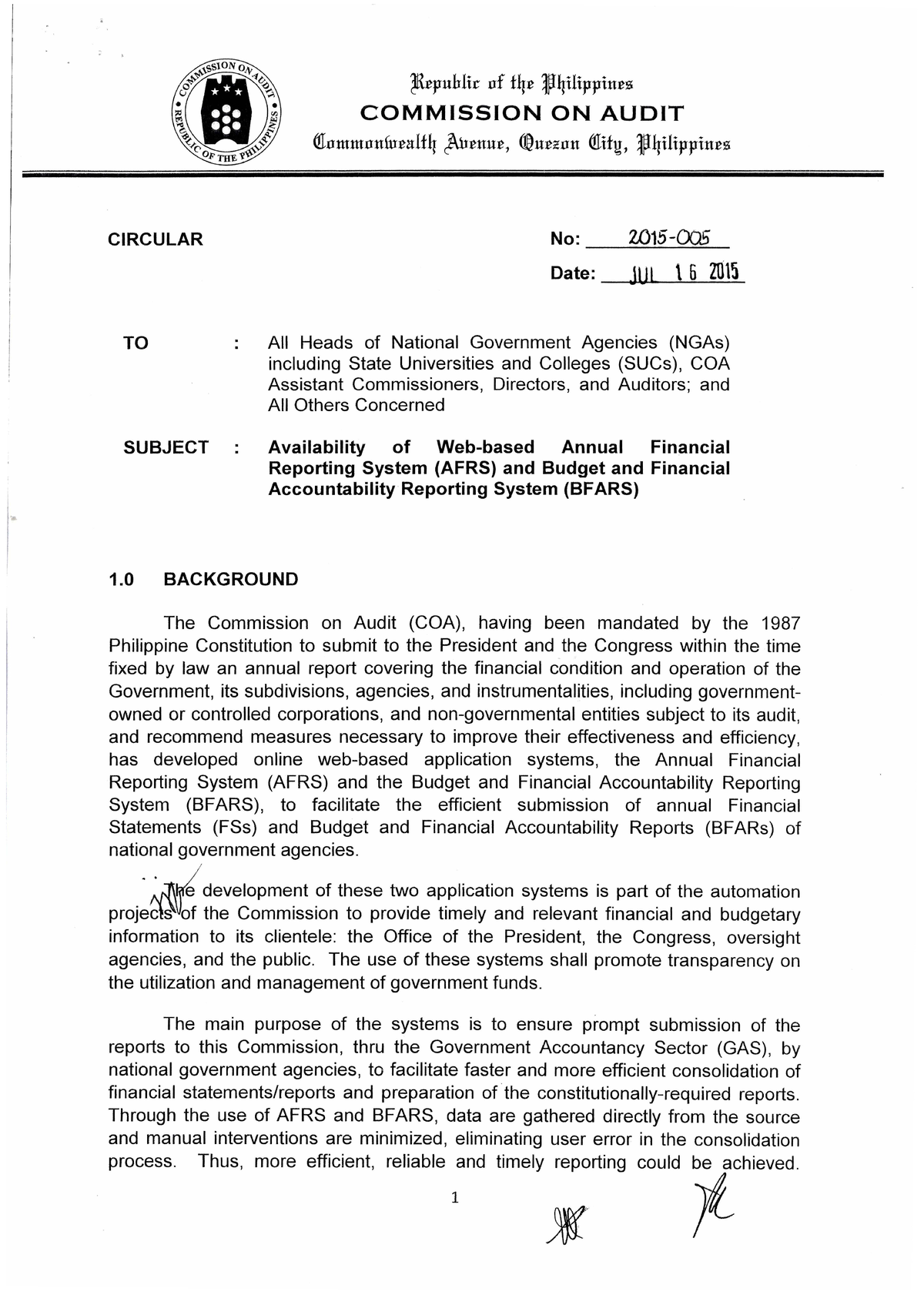 COA- Circular-NO - COA Rules - CIRCULAR TO SUBJECT Uf F4r J4ilippines ...