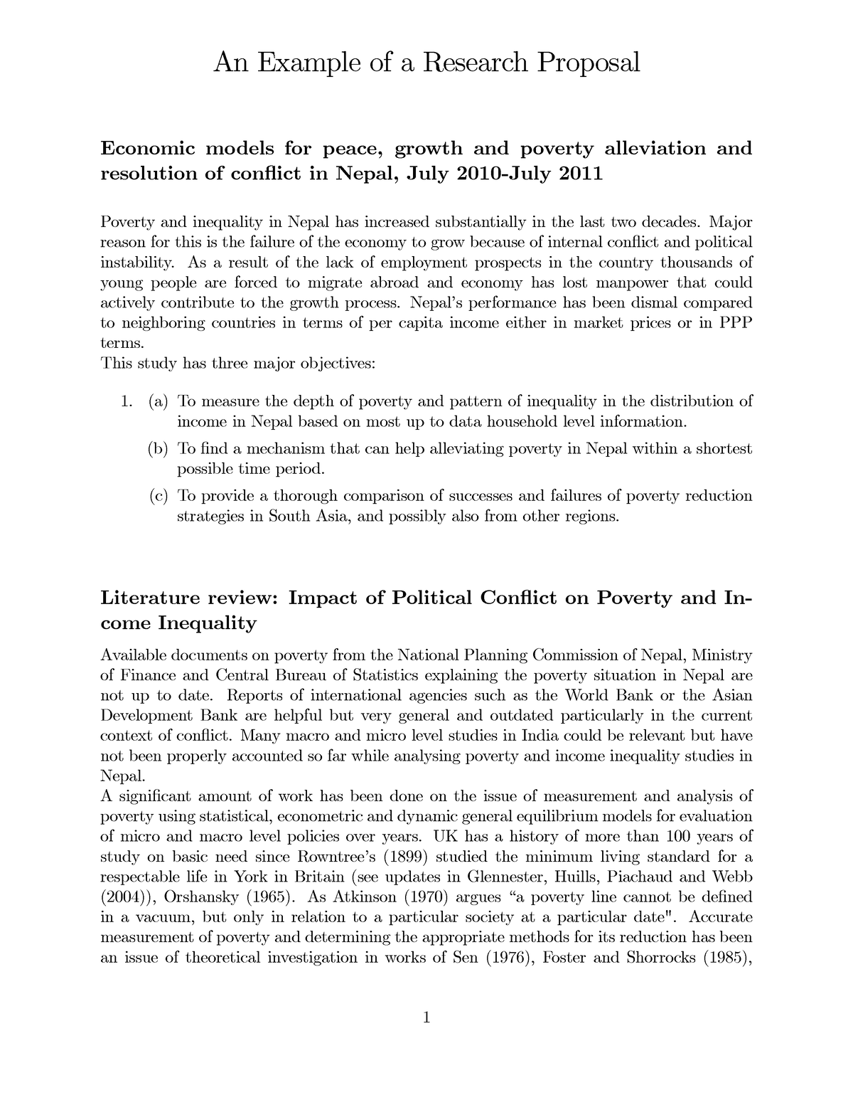 research proposal economic policy