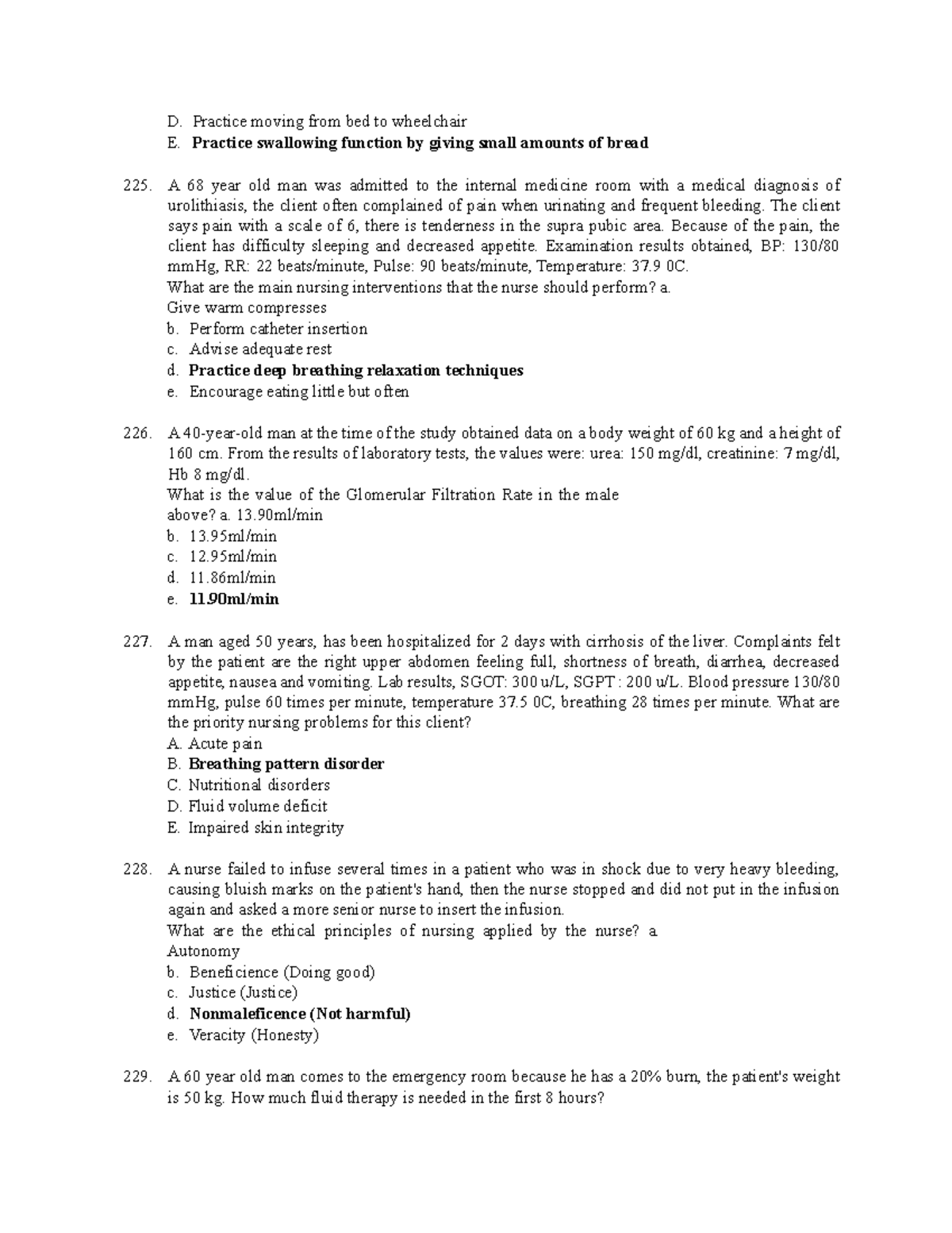 Assignment of Nursing, unit (12) - D. Practice moving from bed to ...