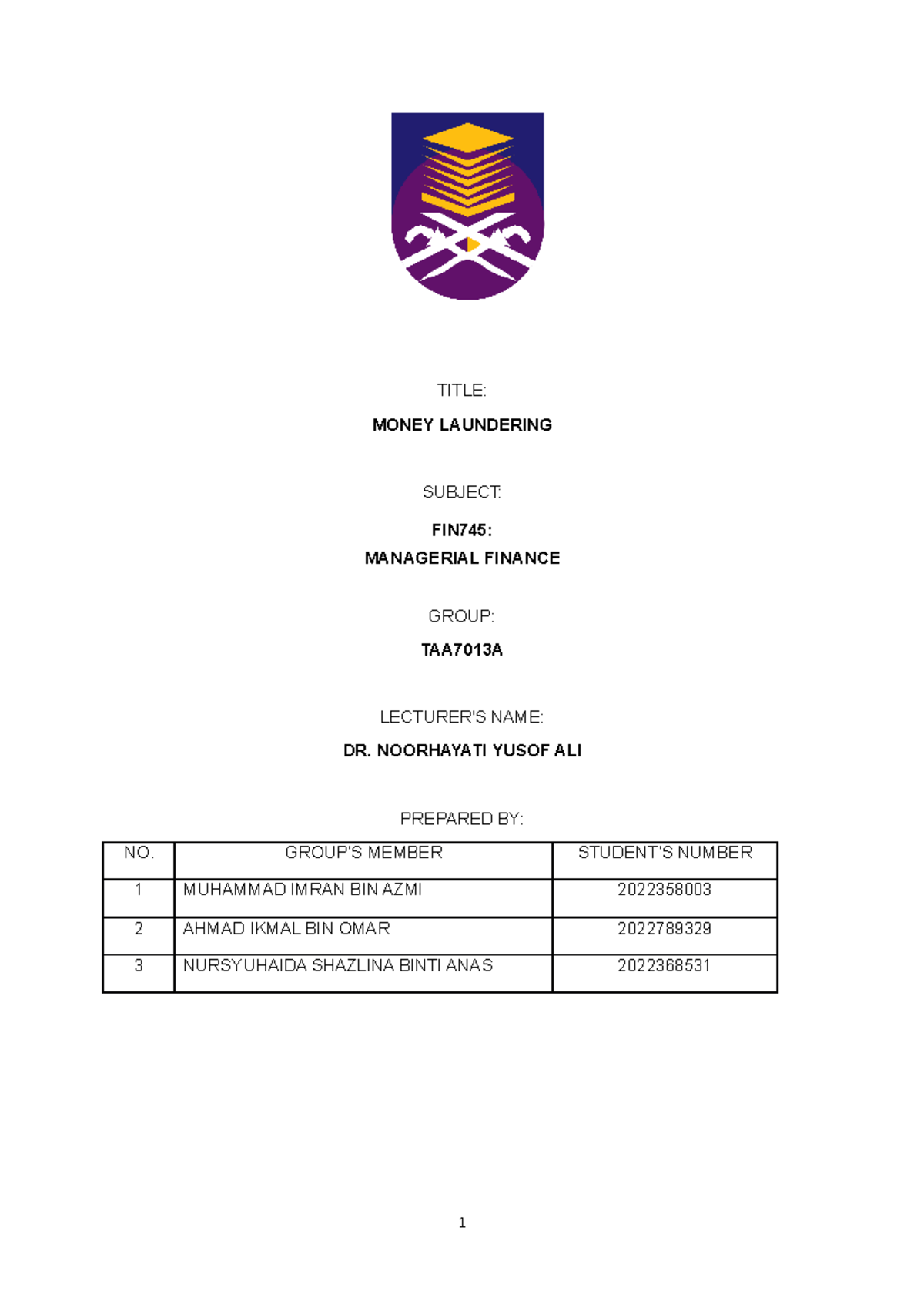 AMLA Malaysia - Introduction to “Smurfing”