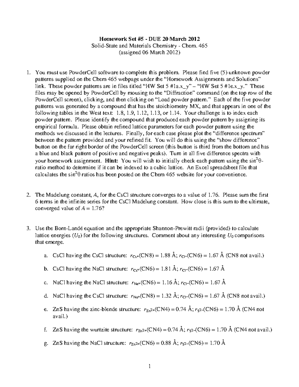 chemistry homework csu