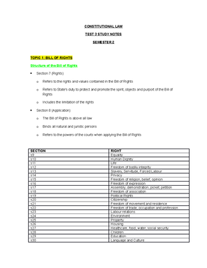 Study Unit 1 & 2 - Summary Constitutional Law 202 - Study Unit 1- Part ...