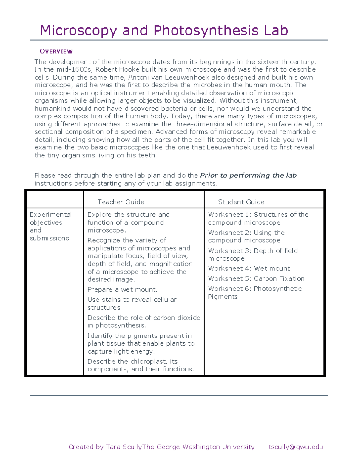 Microscopy and Photosynthesis Lab - Microscopy and Photosynthesis Lab ...