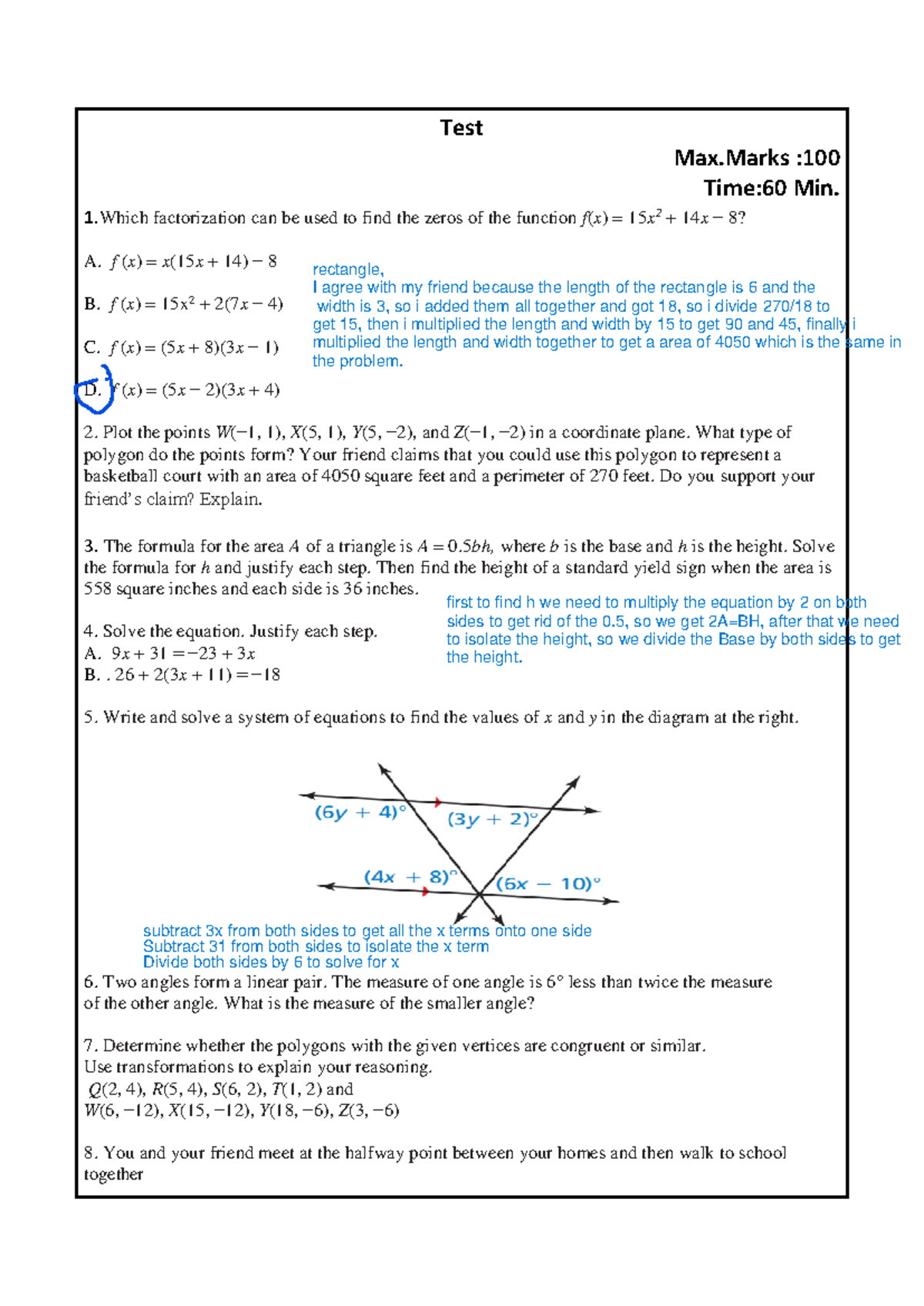 Test - kbj - Test Max : Time:60 Min. 1 .Which factorization can be used ...