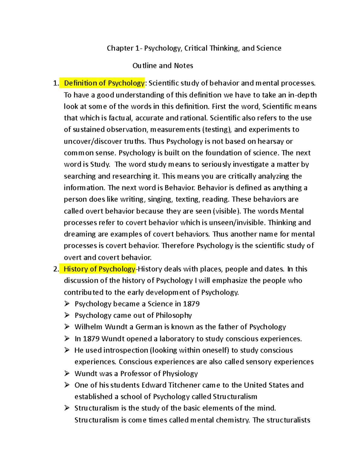 chapter 1 psychology critical thinking and science