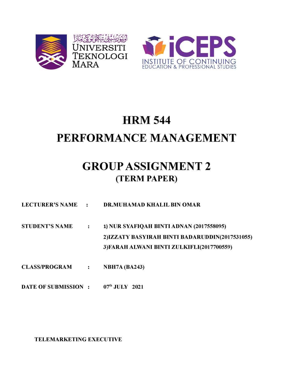 hrm544 group assignment 2