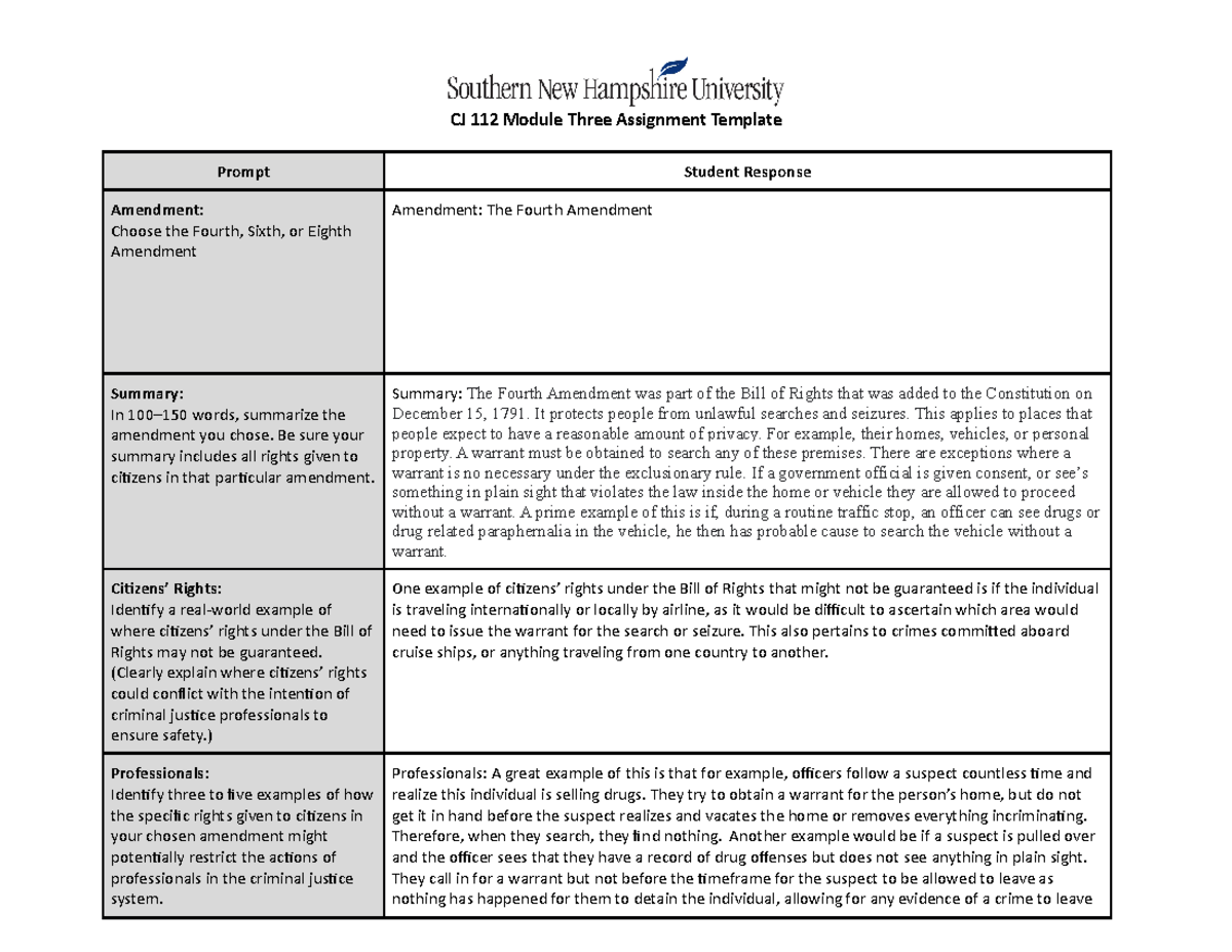 Module Three Assignment Template - Be sure your summary includes all ...