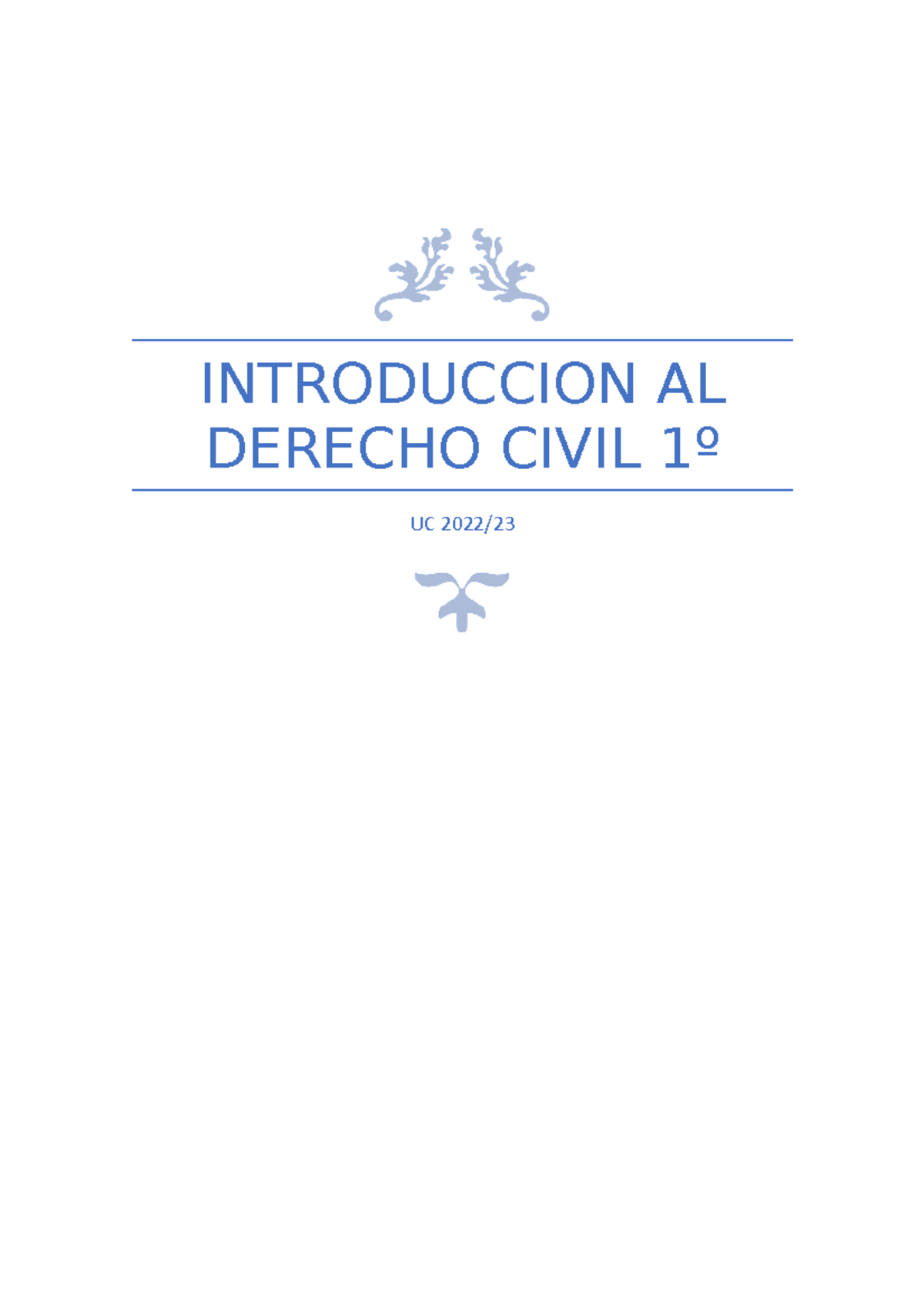 Derecho Civil - Introducción Al Derecho Civil - UC - Studocu