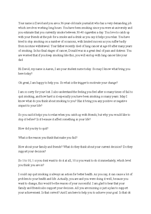 Motivational Interview script for presentation - MOTIVATIONAL INTERVIEW ...