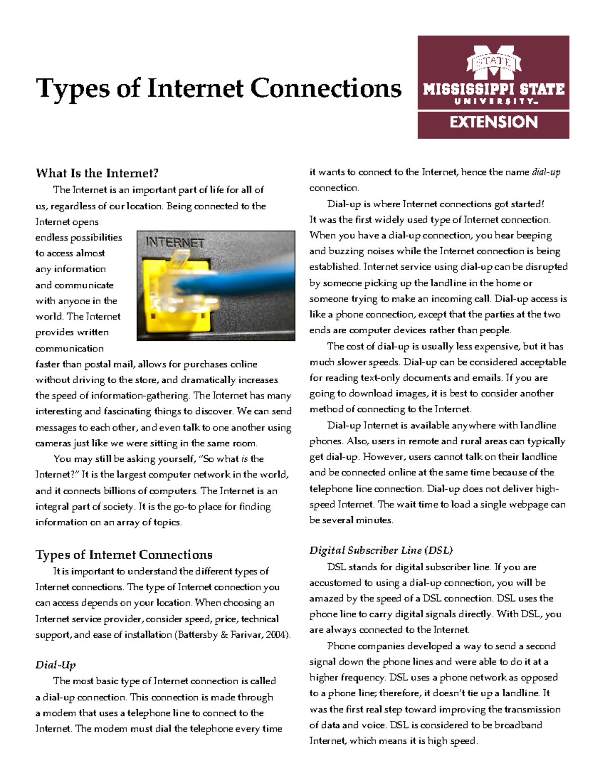 Types Of Internet Connection - Computer Systems Fundamentals - Studocu