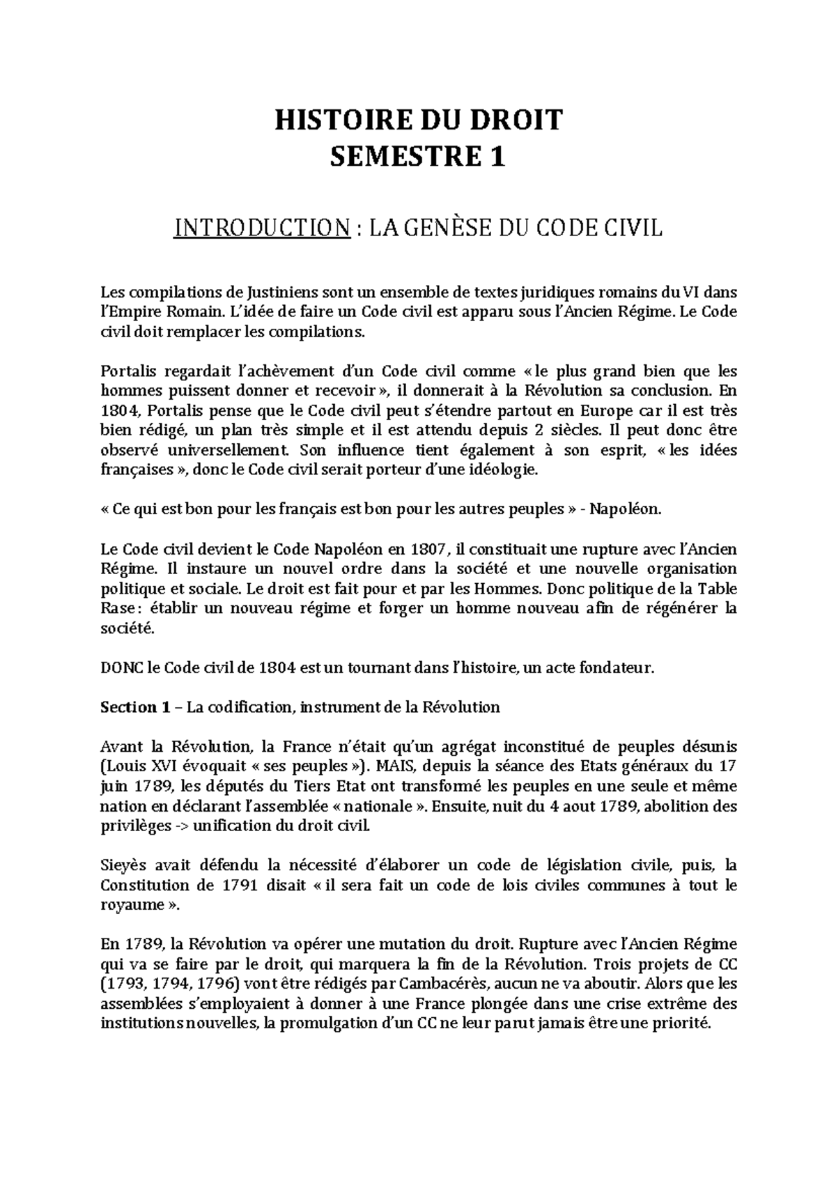 sujet de dissertation histoire du droit