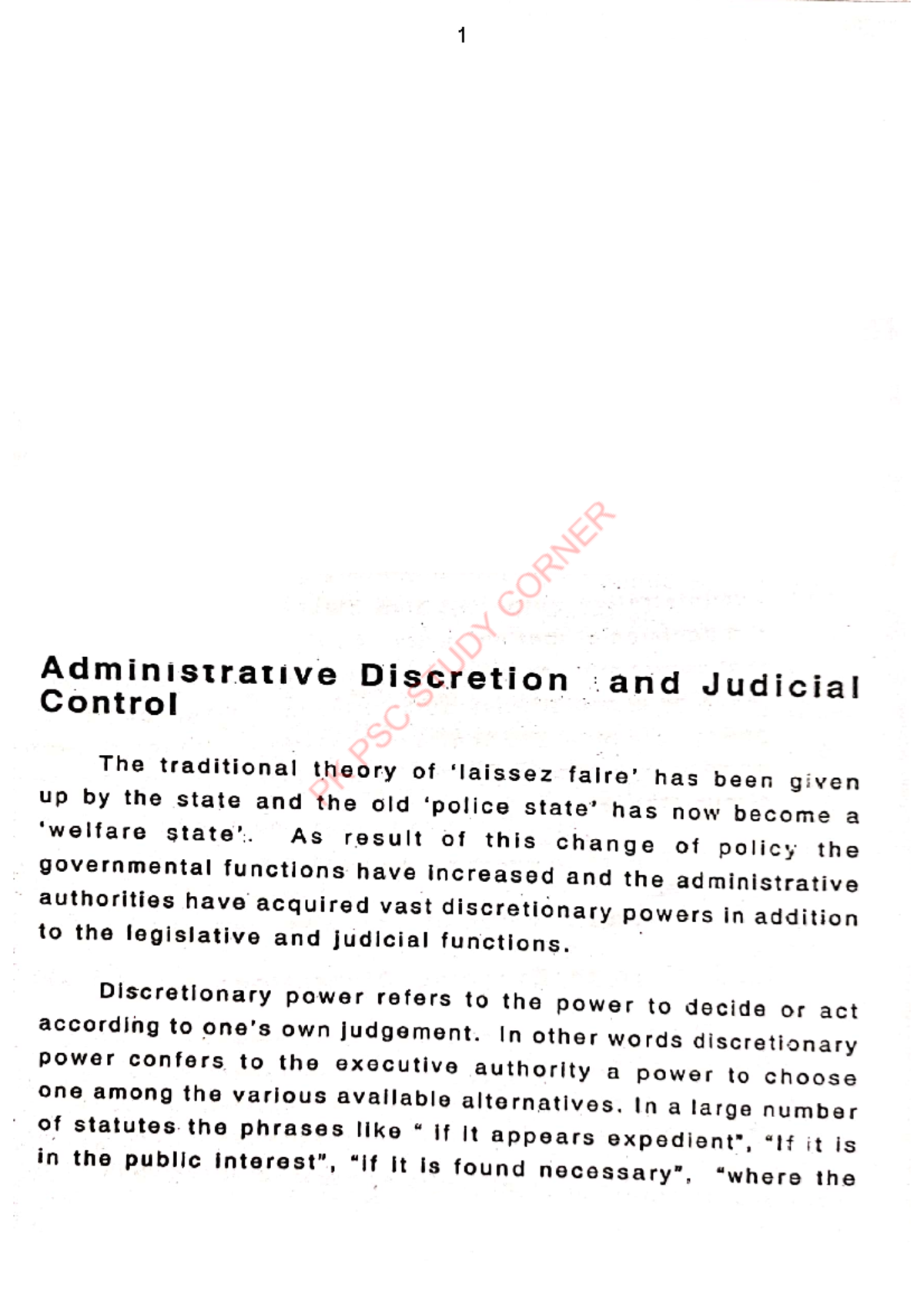 Administrative Discretion and its control - Indian constitution - Studocu