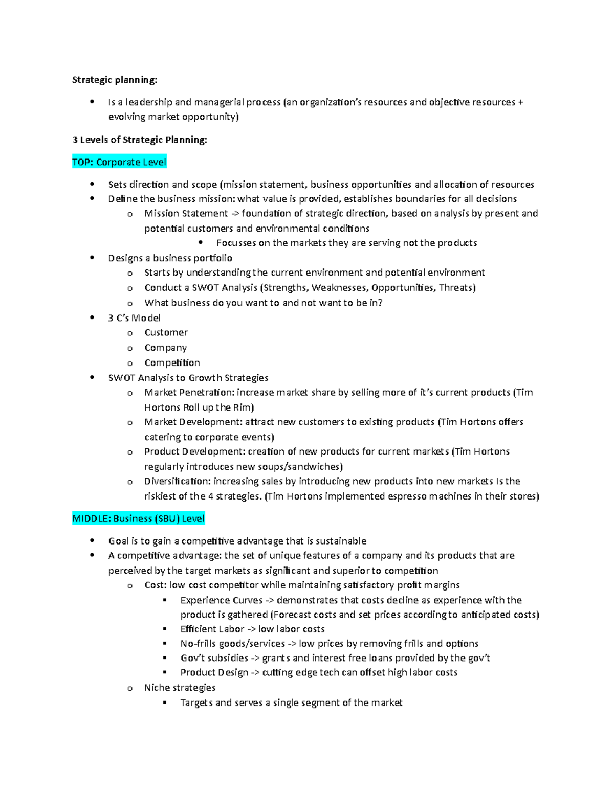 Mkting CH 2 - Study Notes - MKT100 - Toronto Met - Studocu