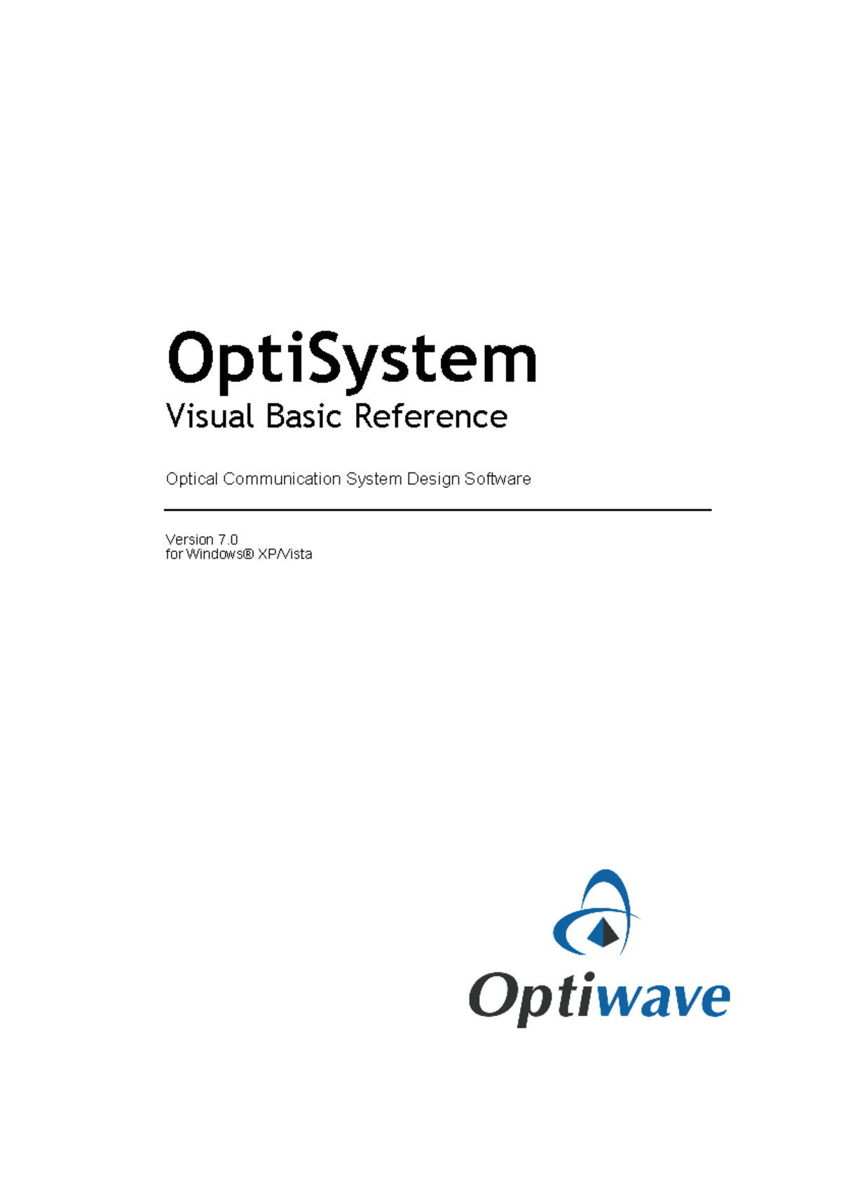 Optisystem vbscripting ref guide OptiSystem Visual Basic Reference