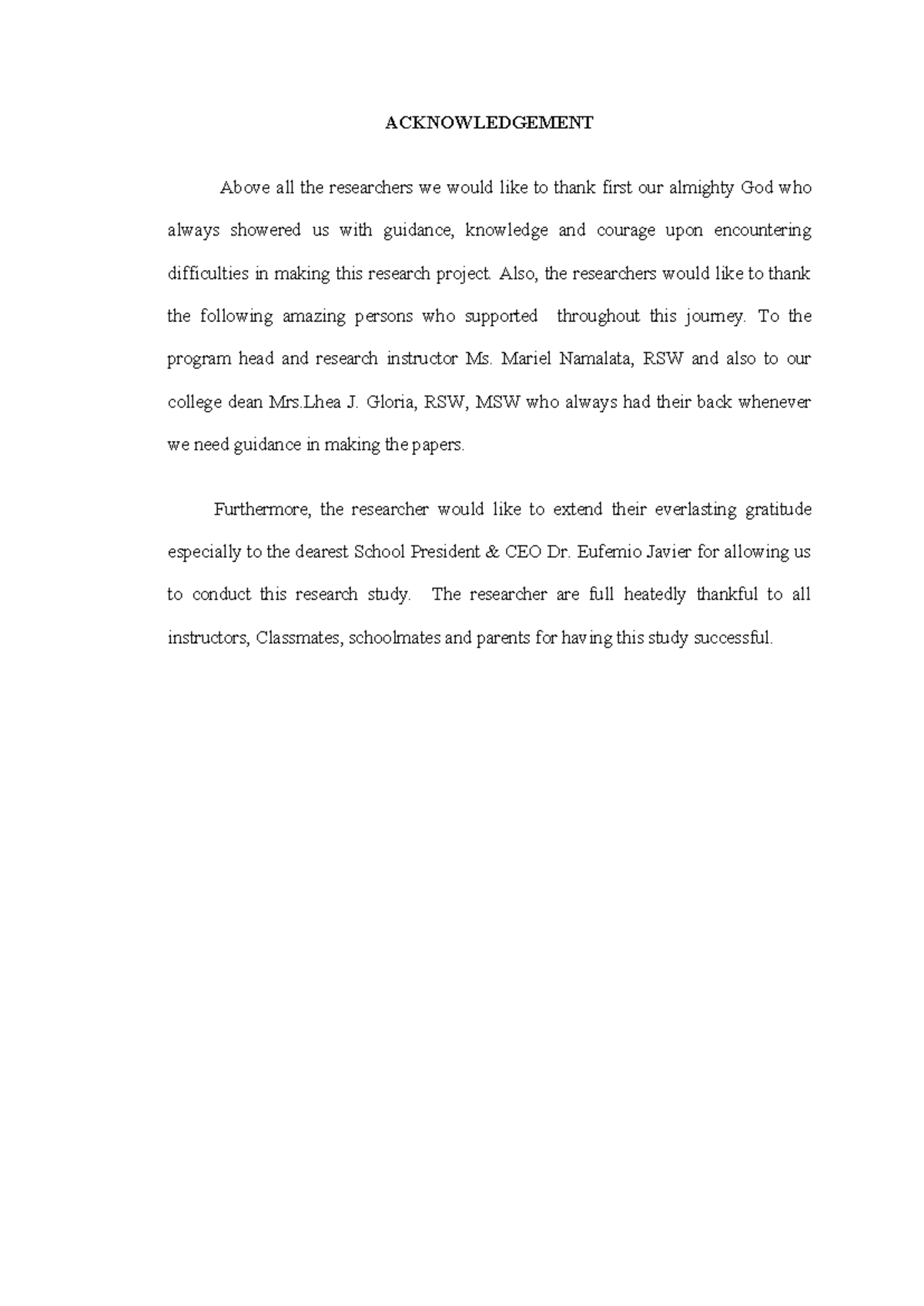 Research Papers - ACKNOWLEDGEMENT Above all the researchers we would ...