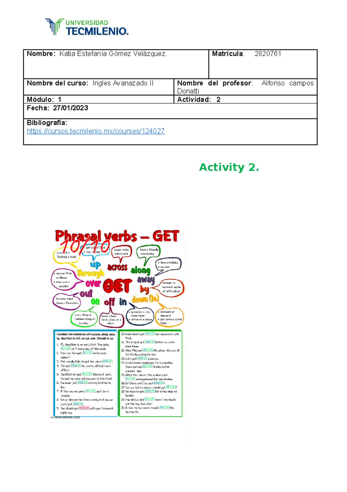 Activity 2 Ingles Avanzado II - Nombre: Katia Estefanía Gómez Velázquez ...