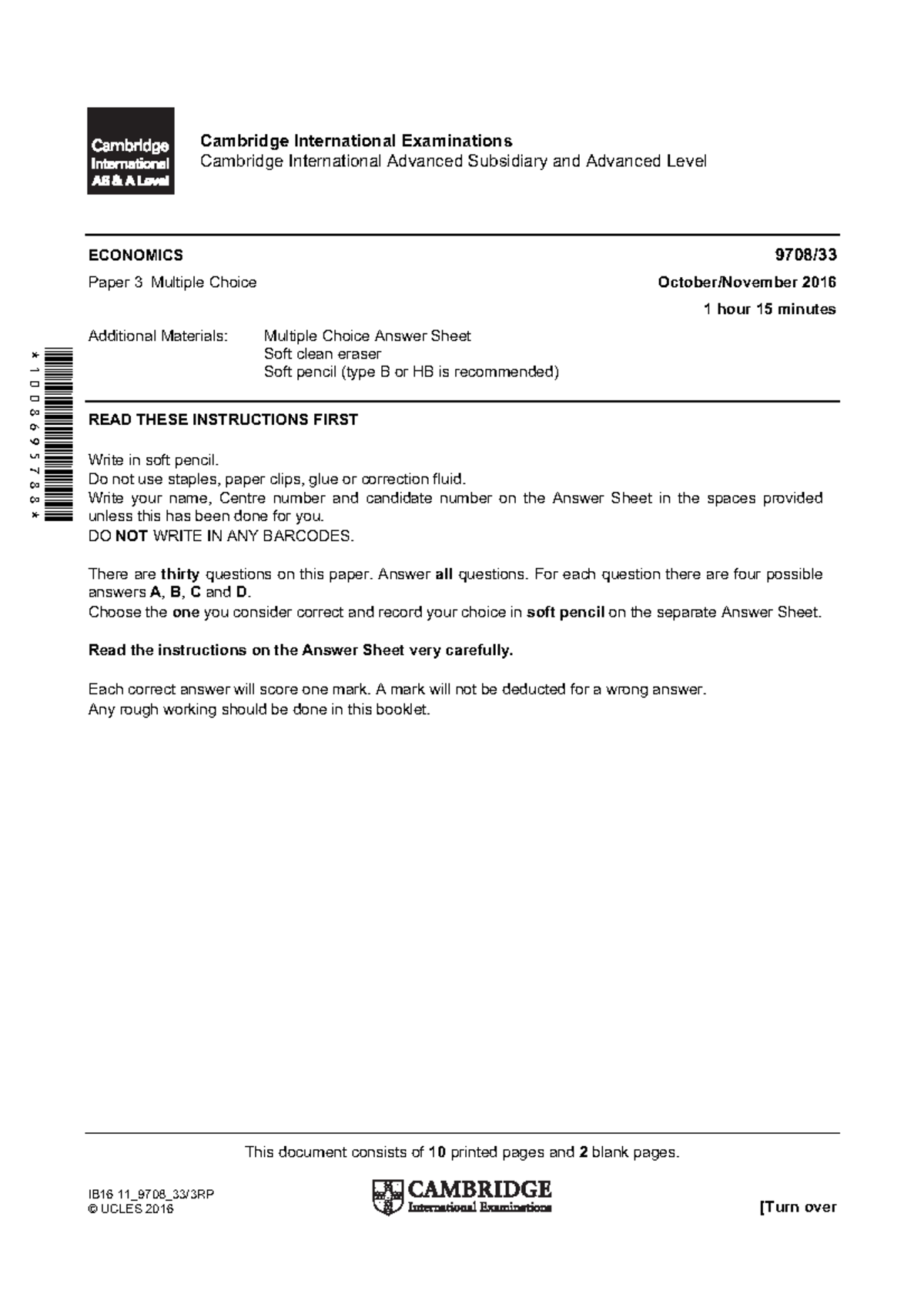 Trial Paper Mathematics : Not Bad Paper - This document consists of 10 ...