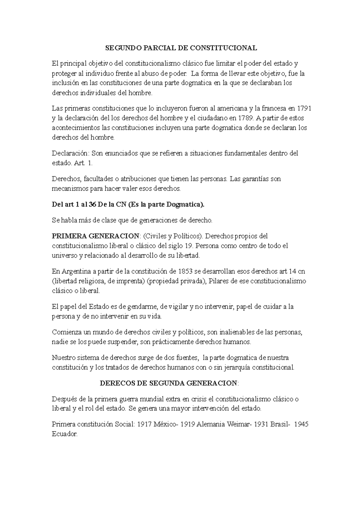 Segundo Parcial De Constitucional - SEGUNDO PARCIAL DE CONSTITUCIONAL ...