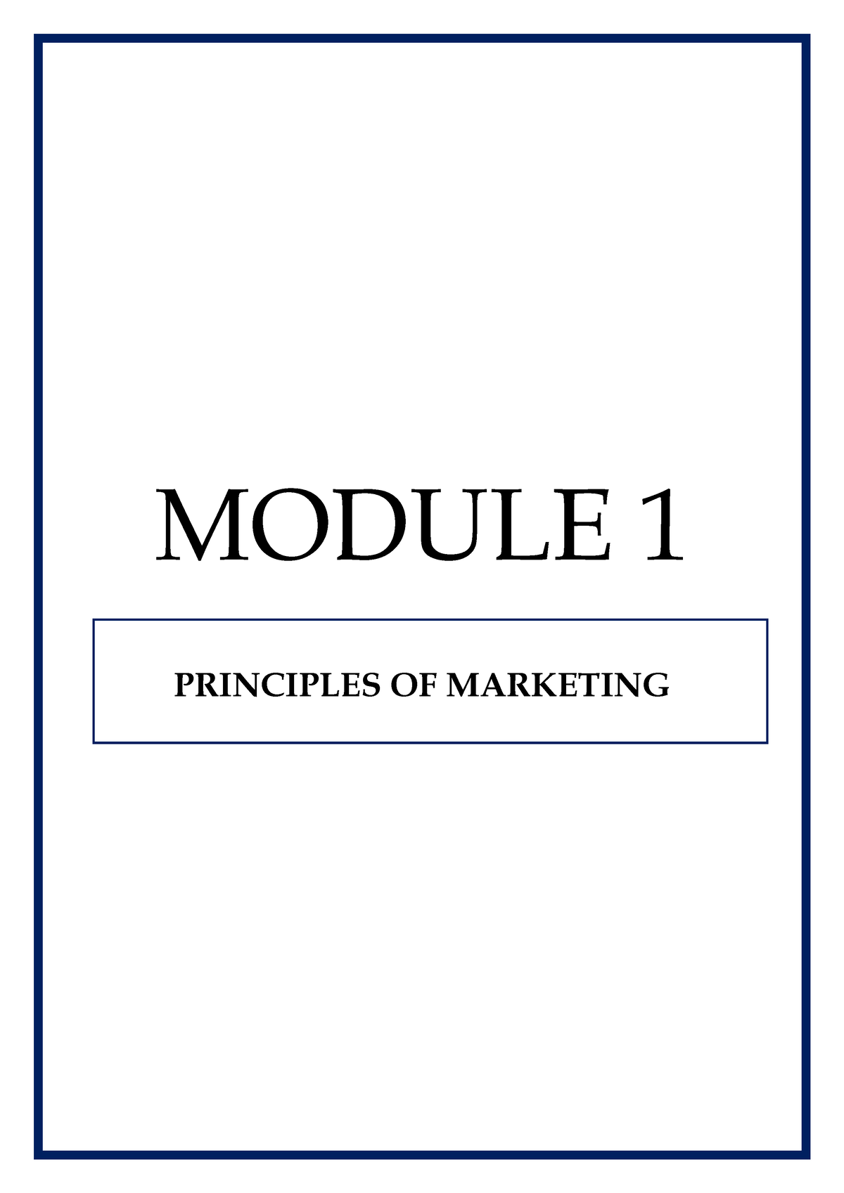 Marketing - Activity In Lesson 1 - MODULE 1 PRINCIPLES OF MARKETING ...