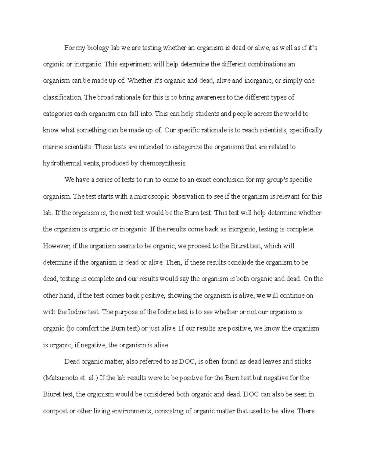 Dead Or Alive Introduction Rough Draft And Article For My Biology