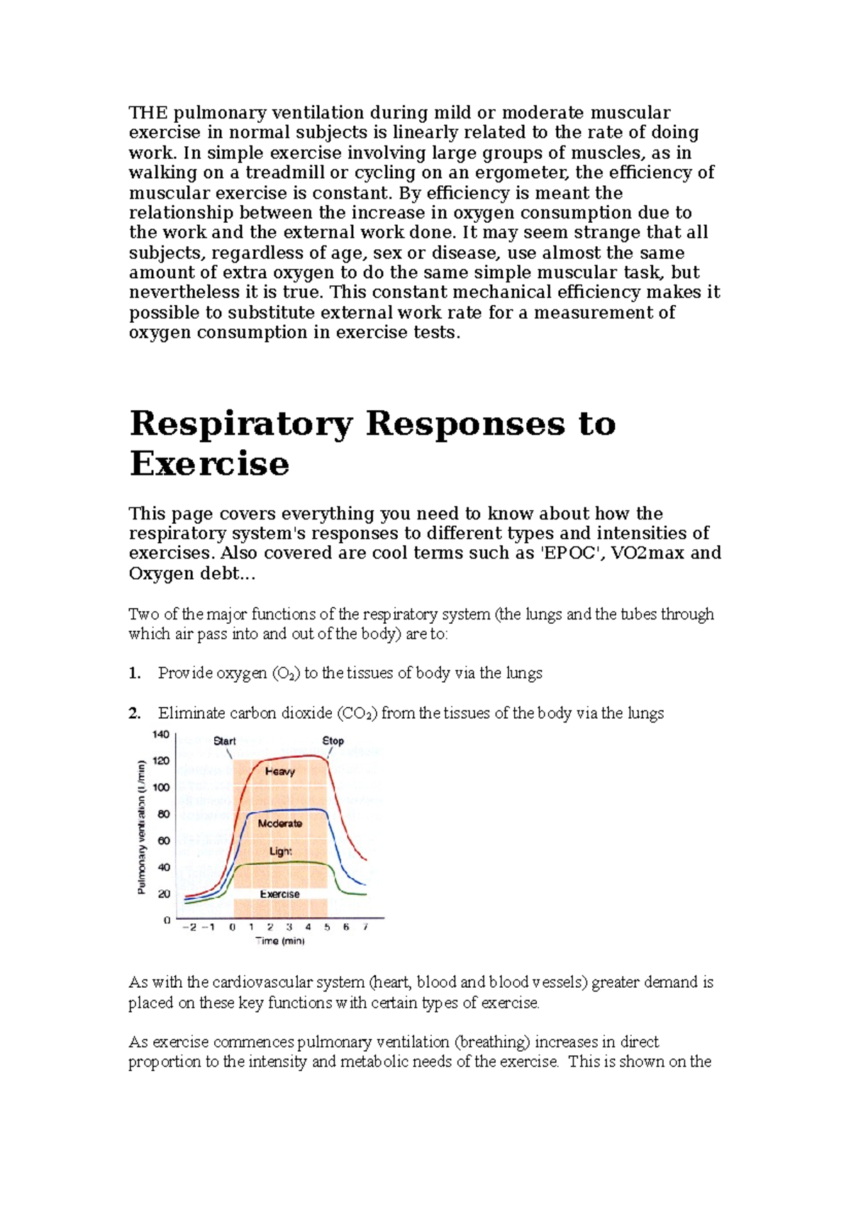 Assignment tools - best - THE pulmonary ventilation during mild or ...