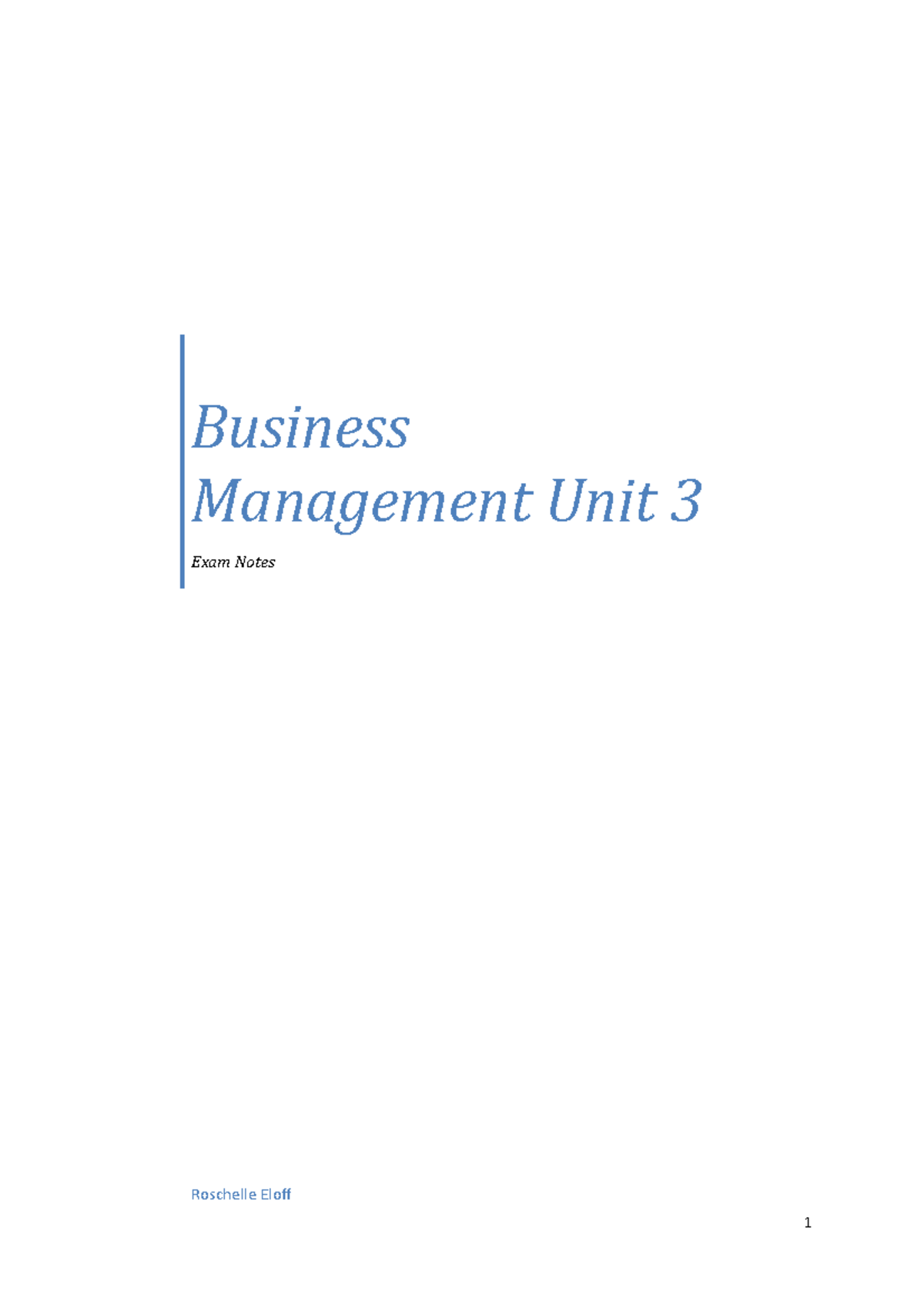 Business Management Unit 3 Exam Notes - Business Management Unit 3 Exam ...