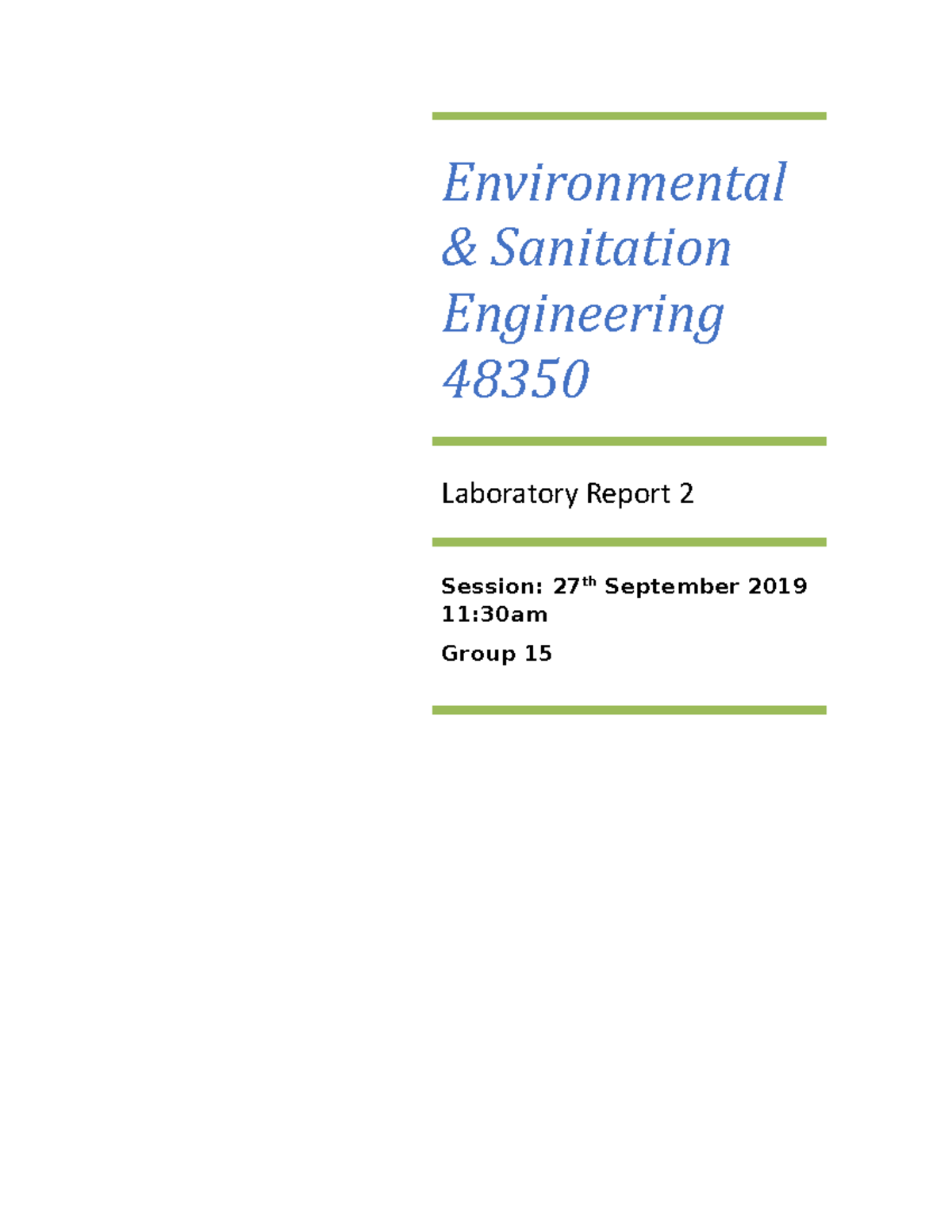 EnvironmentalSanitationEngineering Lab2Report Environmental