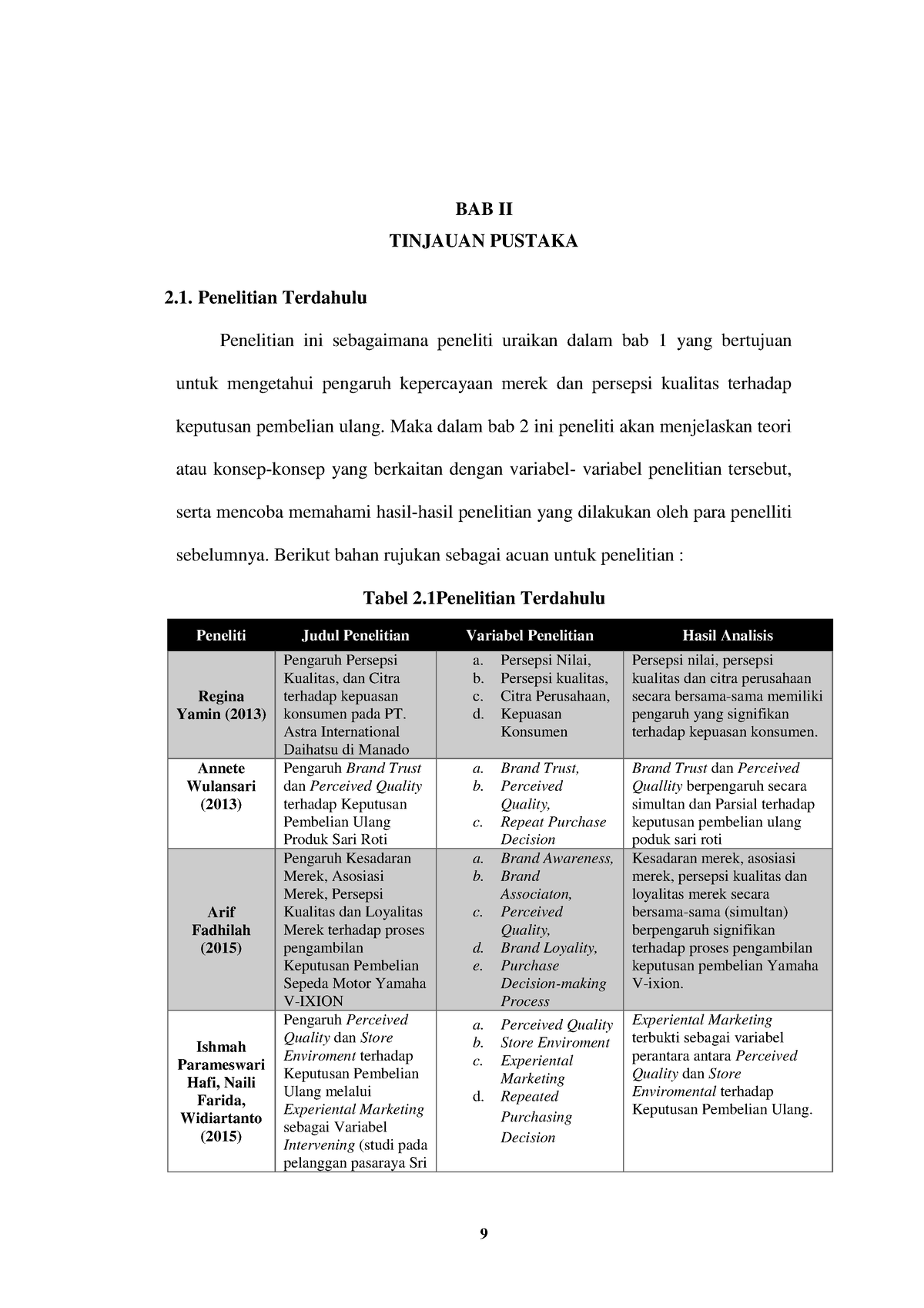 Bab 2 - Strategis - 9 BAB II TINJAUAN PUSTAKA Penelitian Terdahulu ...