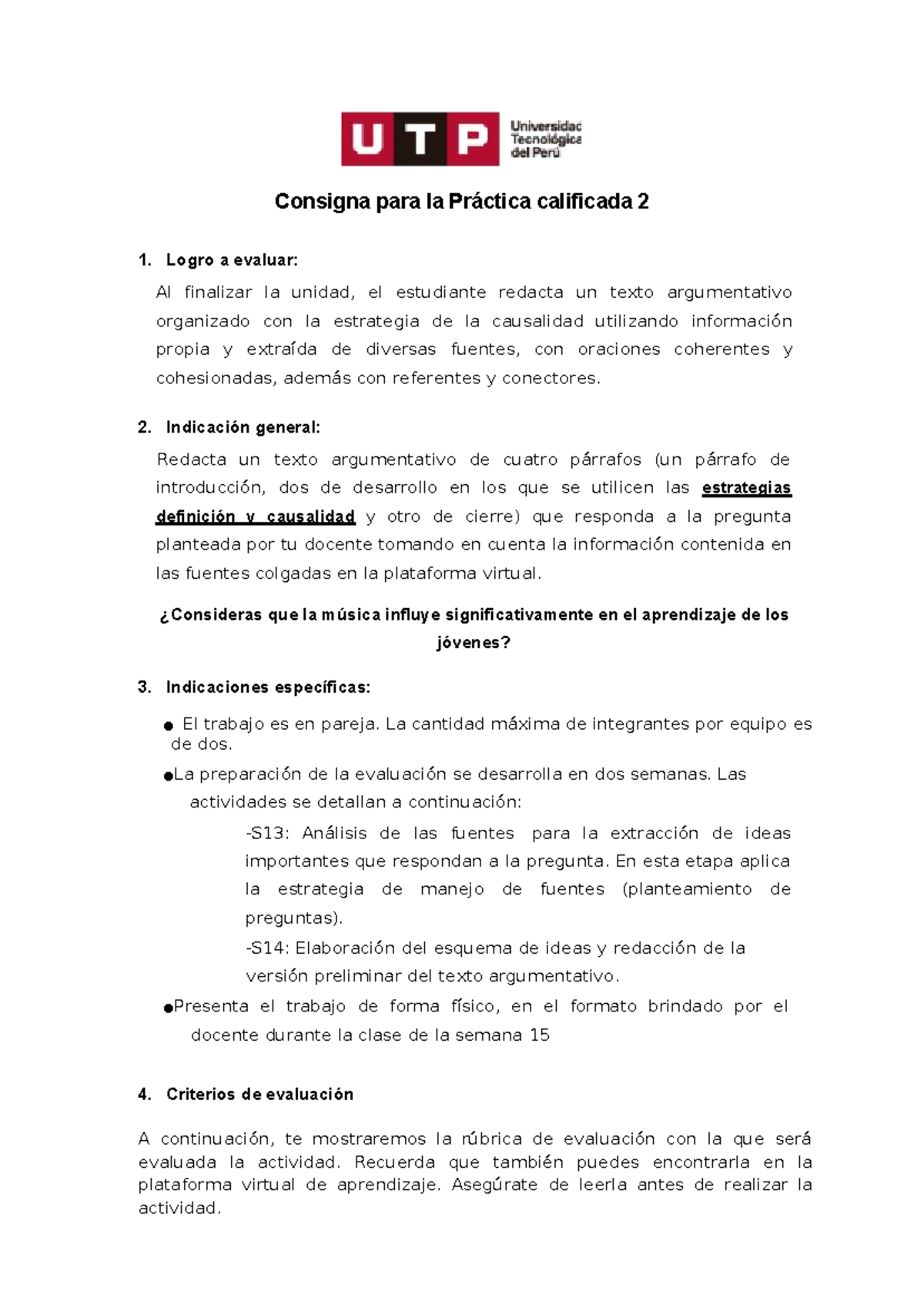 5 Pc2 Calificado Pc2 Consigna Para La Práctica Calificada 2 1 Logro A Evaluar Al 7517